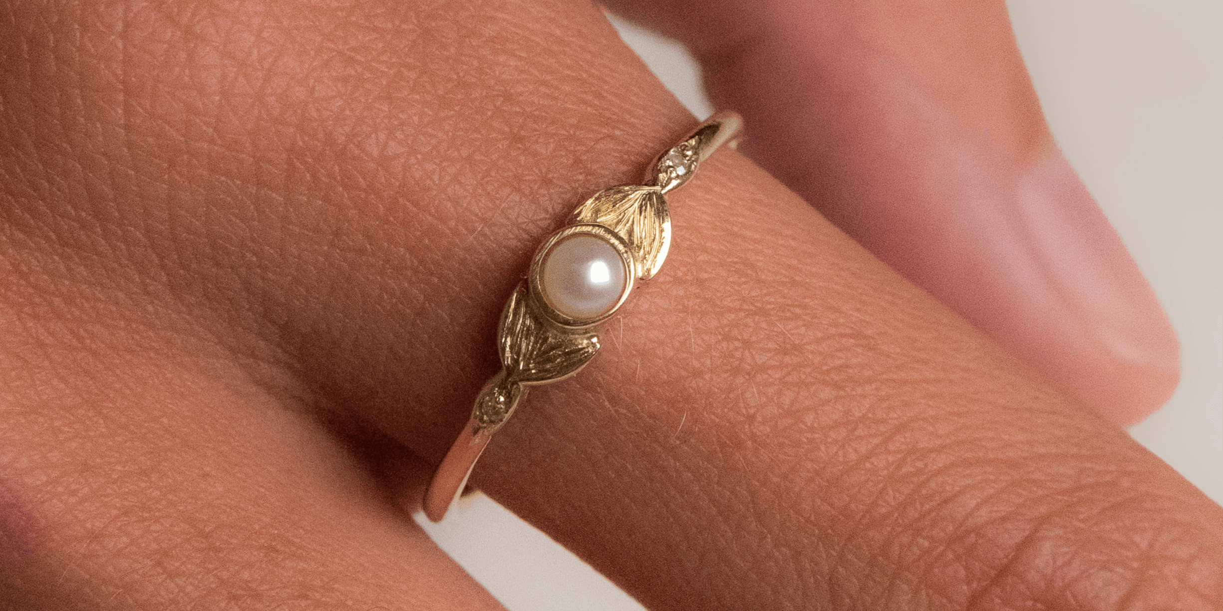 Gold jewelry with freshwater pearls