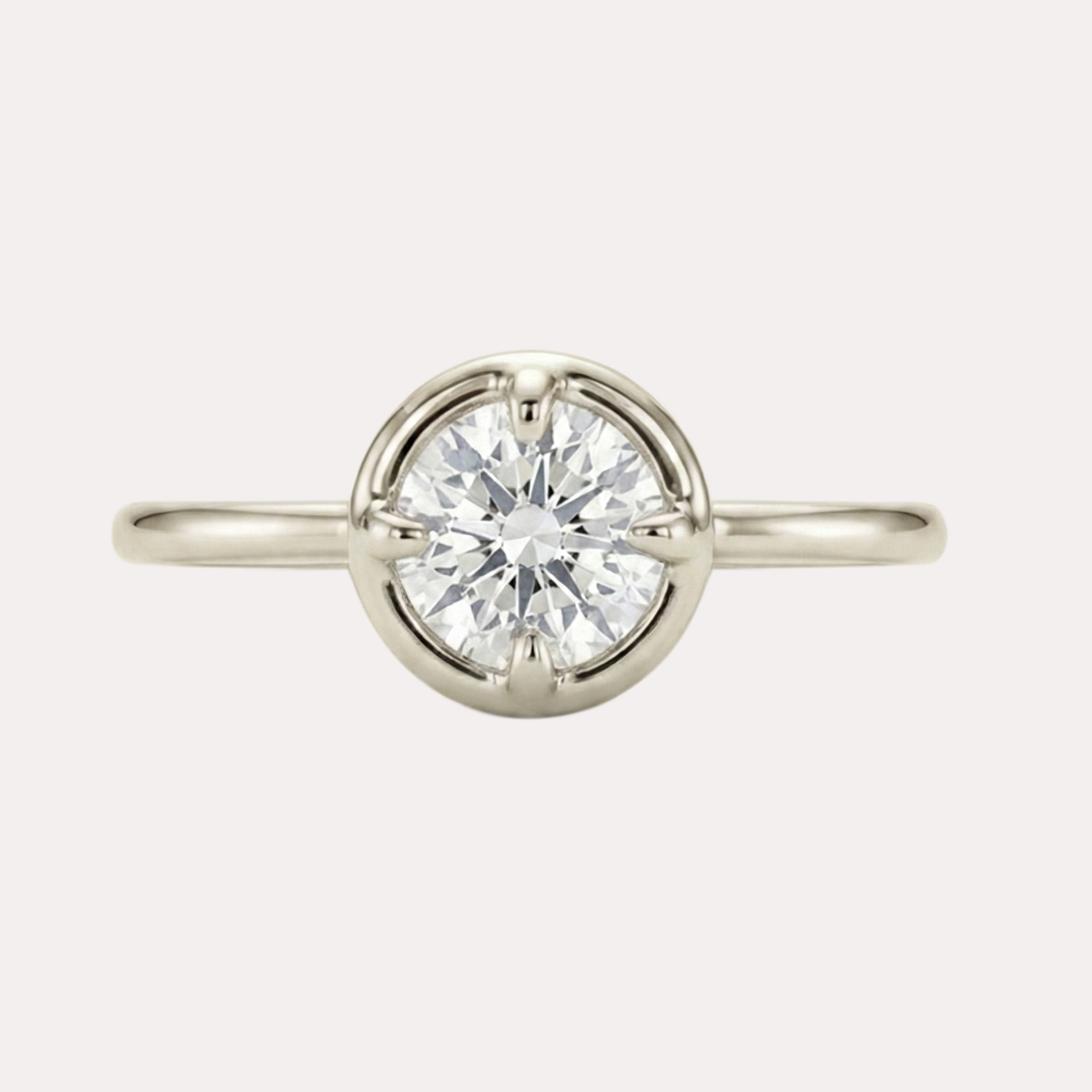 AURA złoty pierścionek z okrągłym 1ct brylantem laboratoryjnym, certyfikat IGI