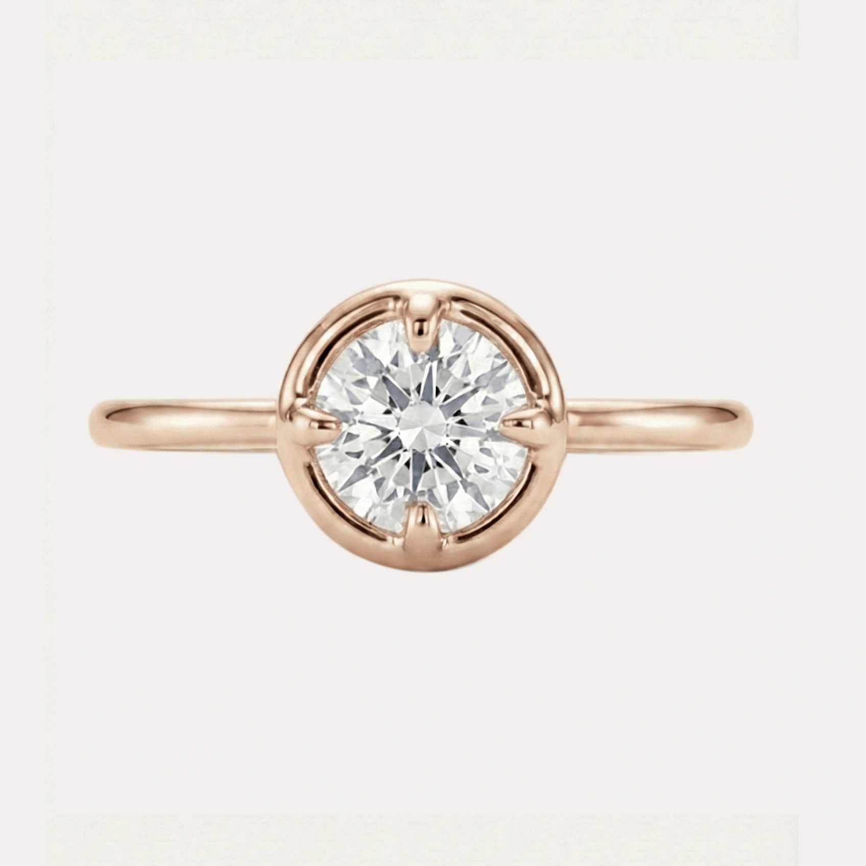 AURA złoty pierścionek z okrągłym 1ct brylantem laboratoryjnym, certyfikat IGI