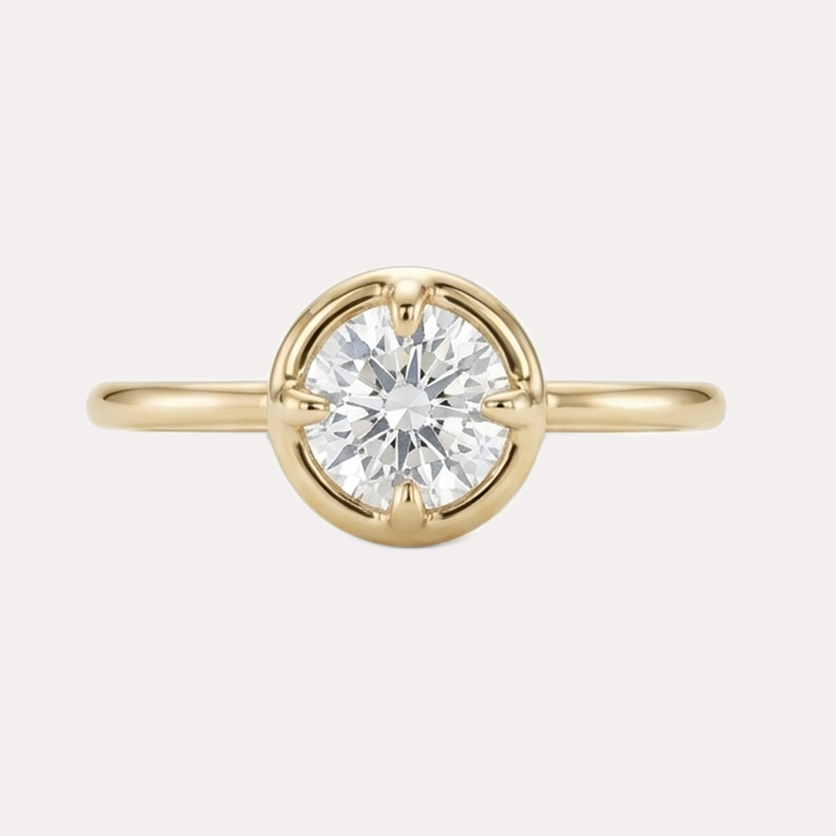 AURA złoty pierścionek z okrągłym 1ct brylantem laboratoryjnym, certyfikat IGI