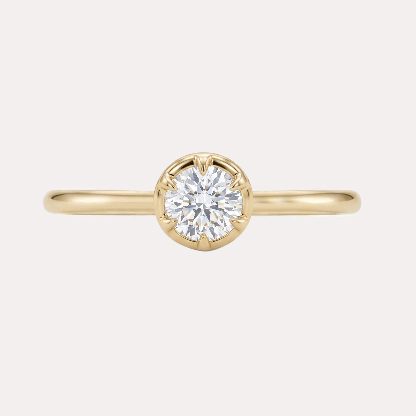 AURA złoty pierścionek z pojedynczym okrągłym 0,5ct brylantem