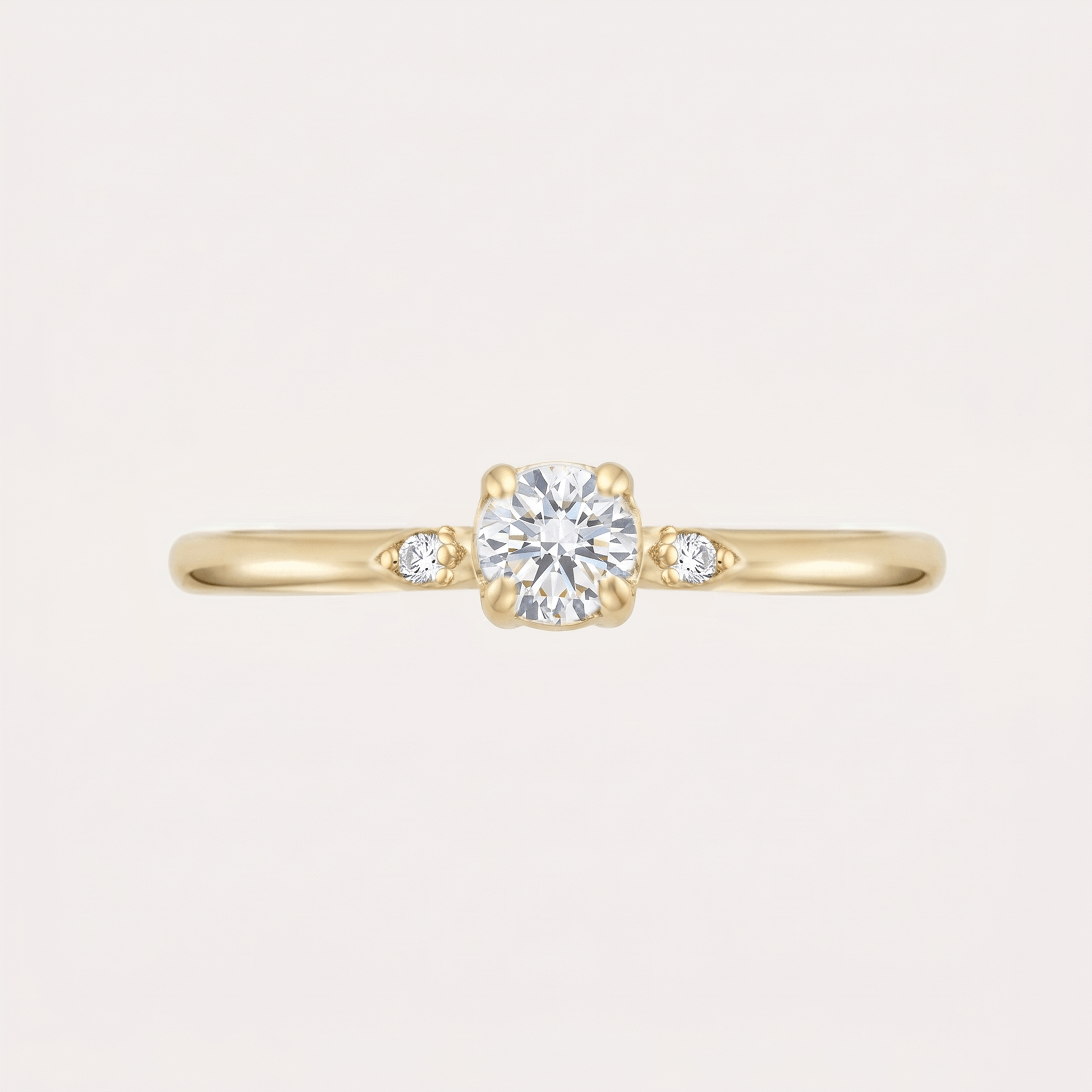 SHINING gold ring with 0.17-0.18ct lab-cut diamond | minimalist engagement ring or lab-cut gift 0.17-0.18ct