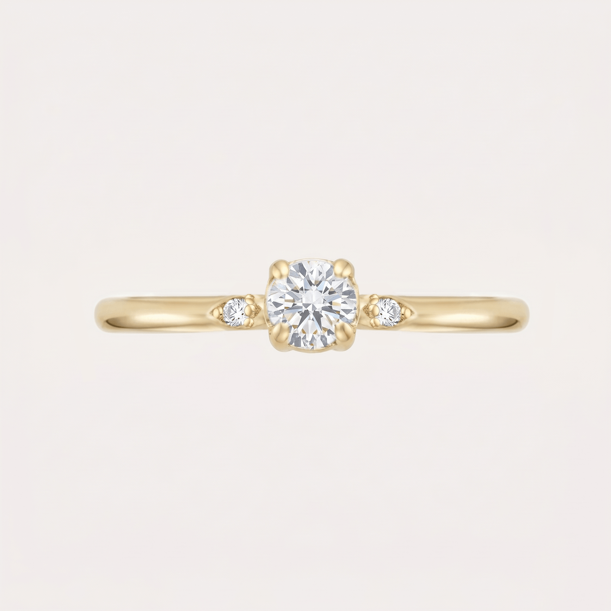 SHINING gold ring with 0.17-0.18ct lab-cut diamond | minimalist engagement ring or lab-cut gift 0.17-0.18ct