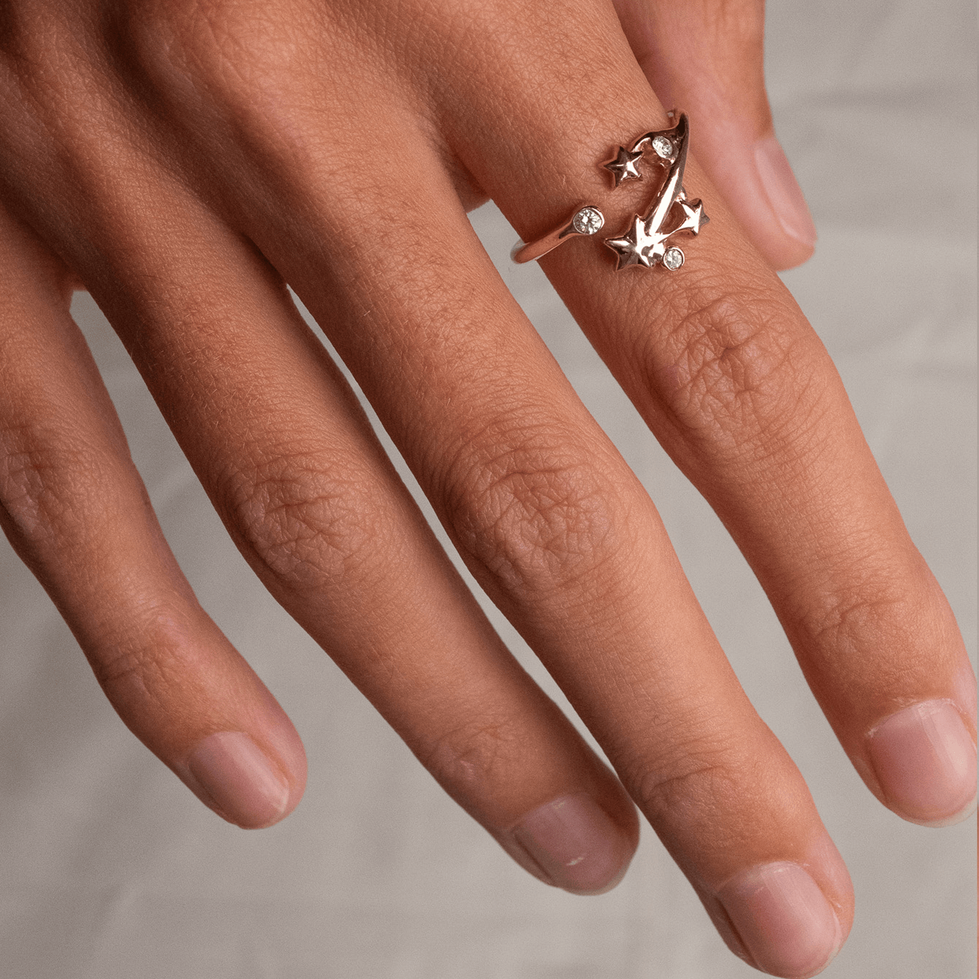 DROGA MLECZNA  złoty pierścionek gwiezdny z brylantami