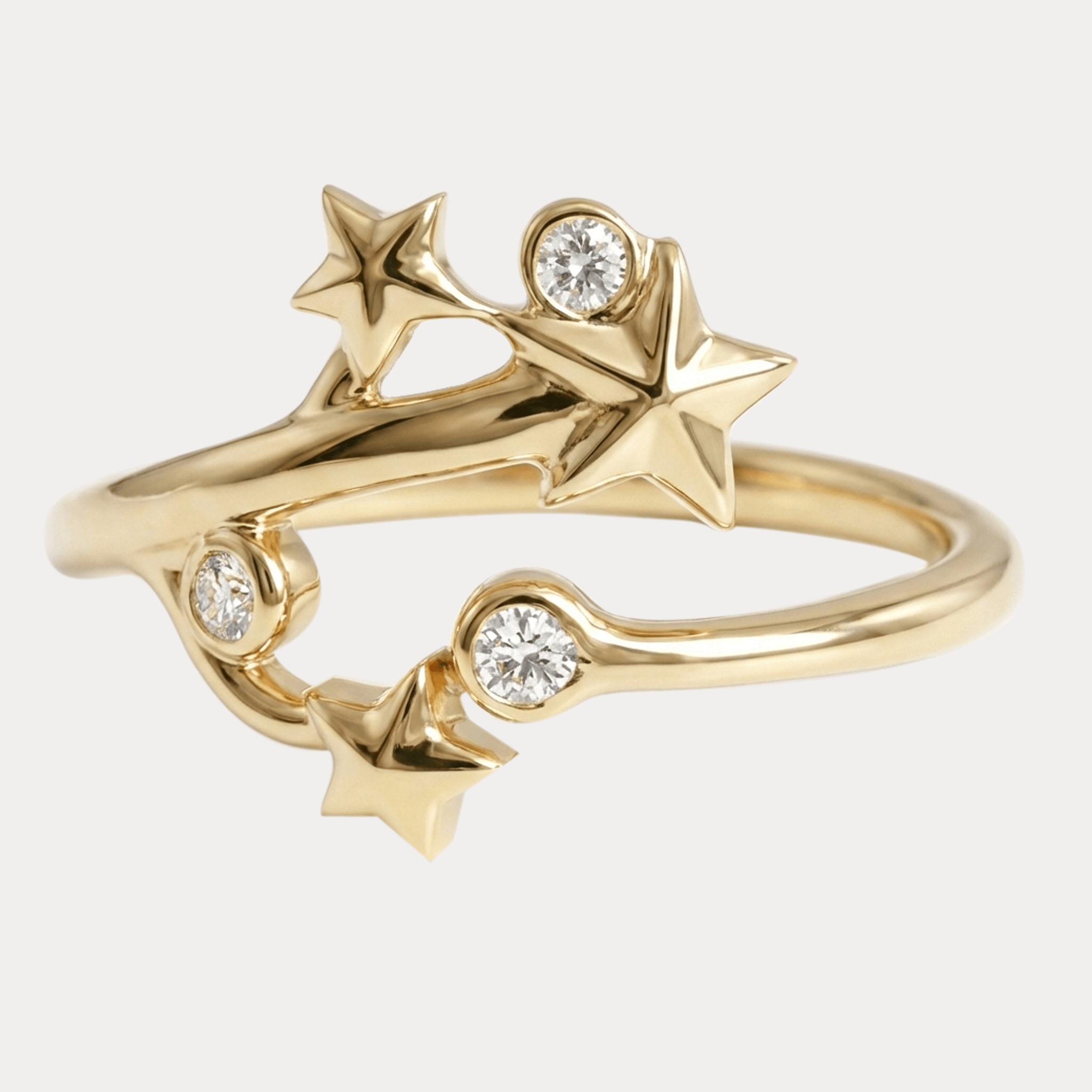 DROGA MLECZNA  złoty pierścionek gwiezdny z brylantami