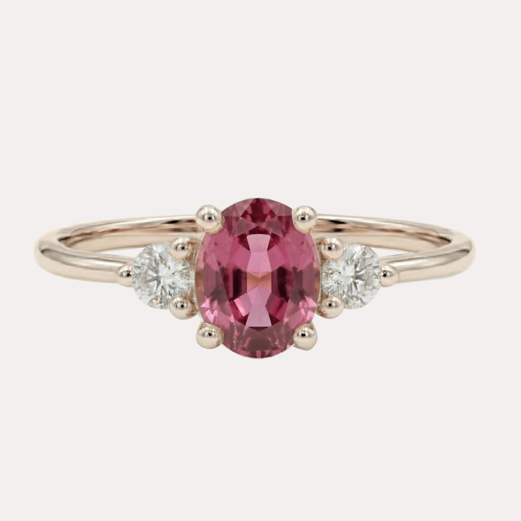 FLORA gold ring with oval green-blue tourmaline and diamonds