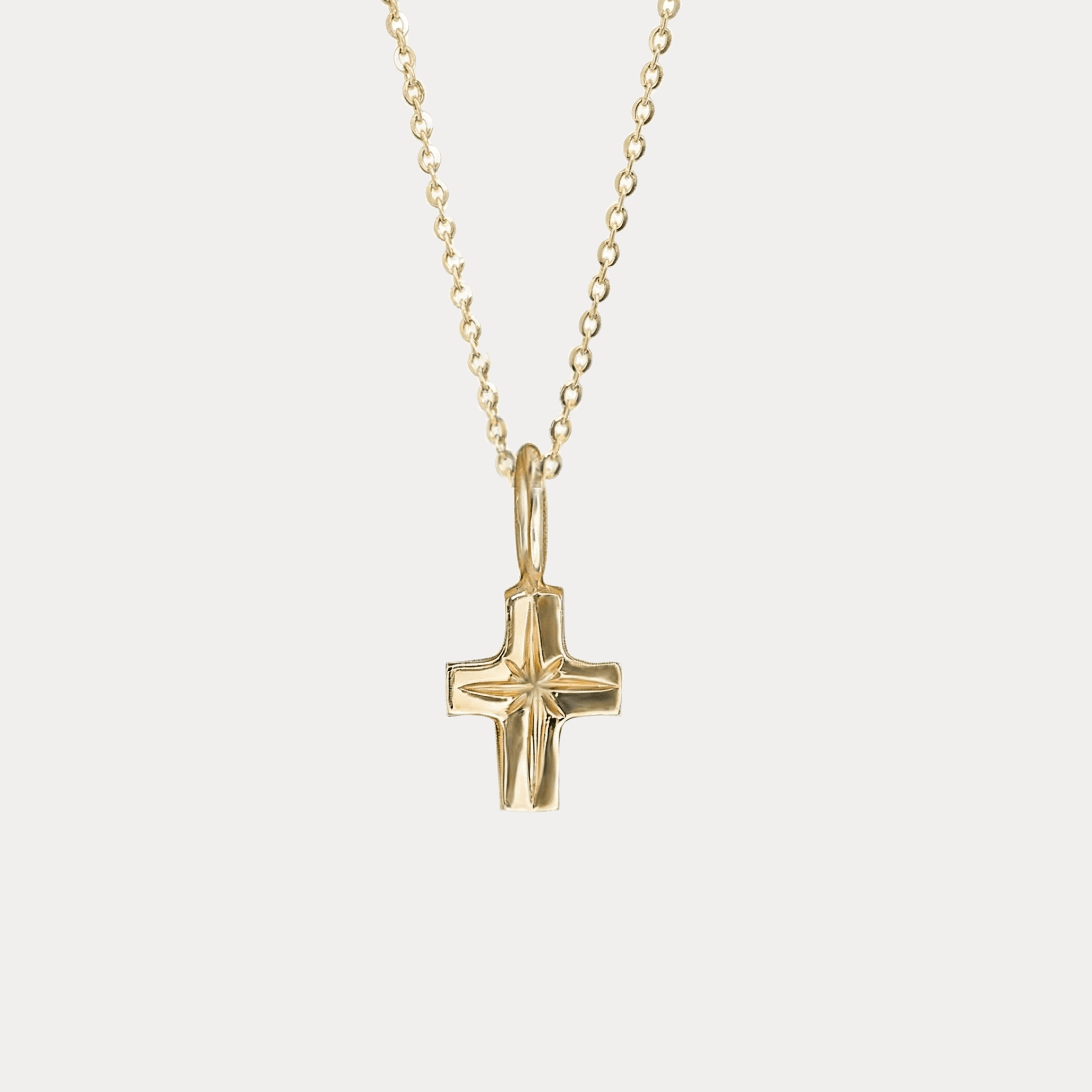 CROSS gold pendant with engraved star
