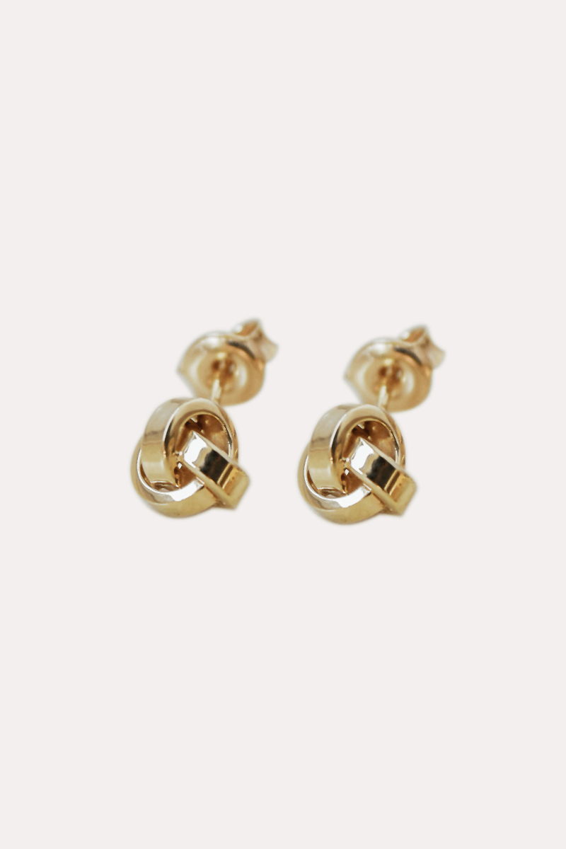 (Wysyłka w 48h) PRE-LOVED Kolczyki sztyfty Knot, żółte złoto 585