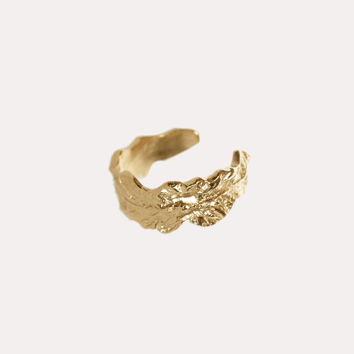 FERN LEAVES large hoop earrings, gold plated