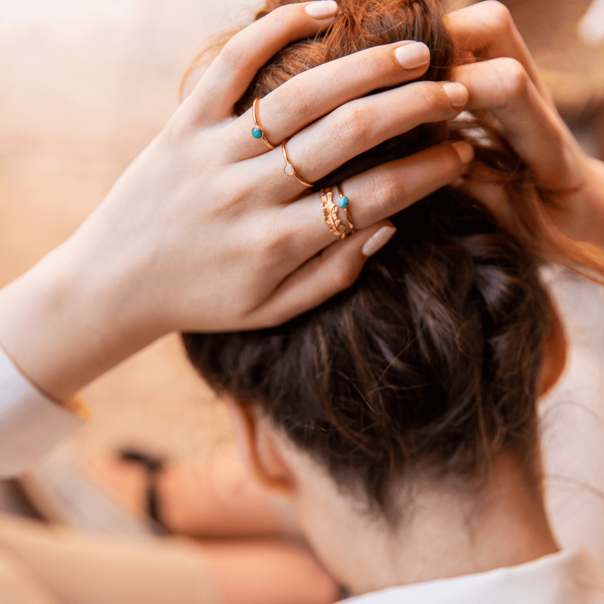 LIŚĆ PAPROCI złota obrączka nieskończoność