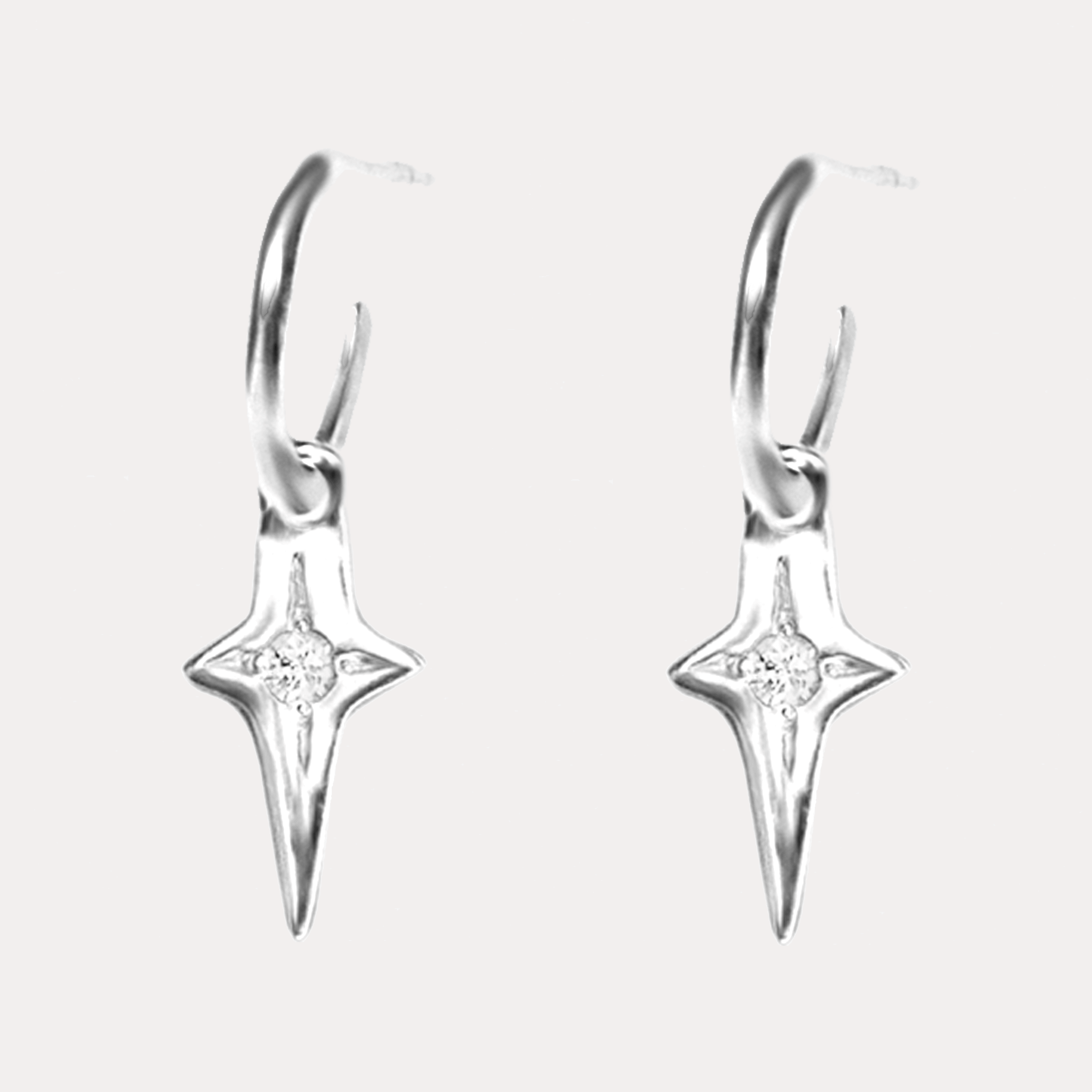 LOST IN THE STARS srebrne kolczyki charms gwiazdy z szafirami