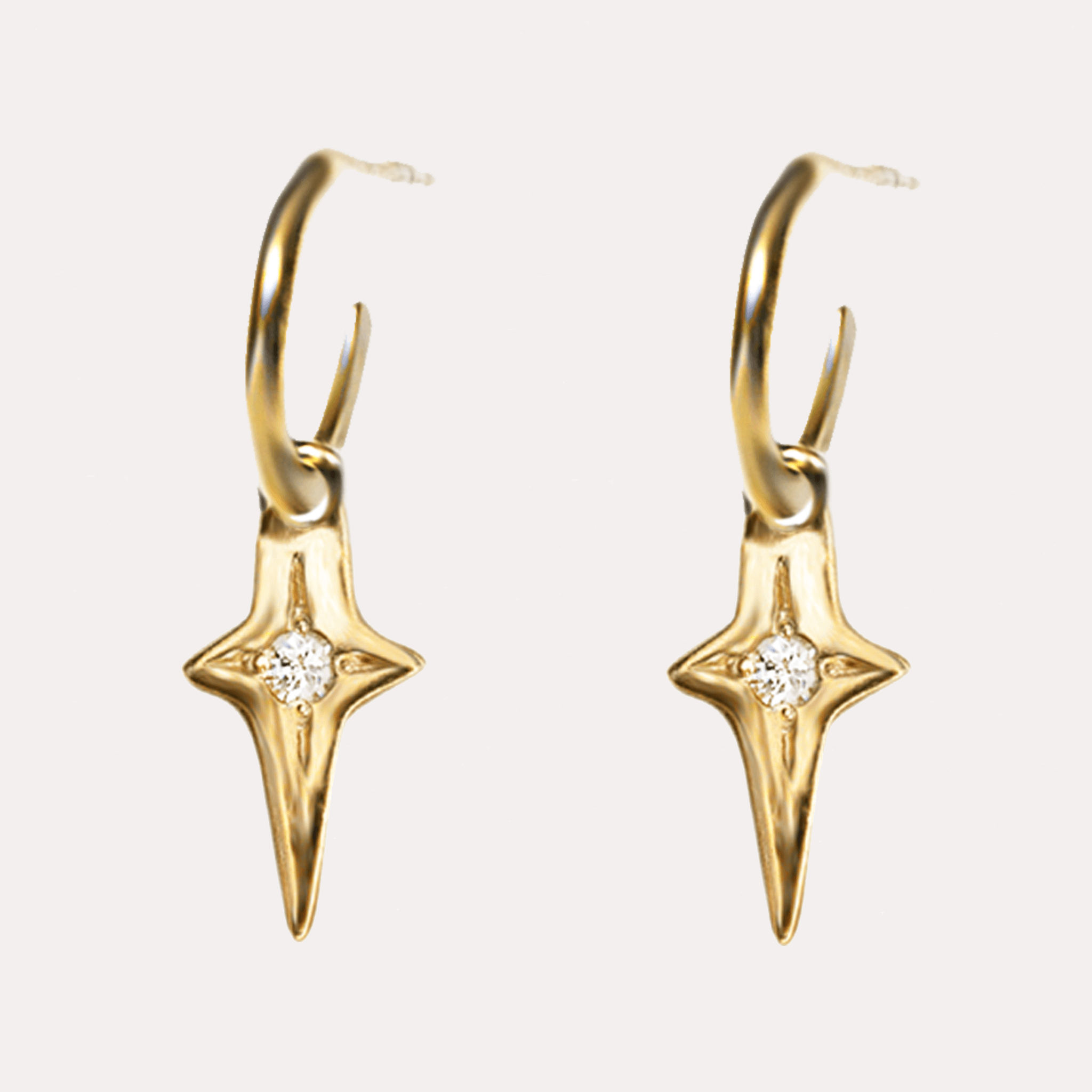 LOST IN THE STARS złocone kolczyki charms gwiazdy z szafirami