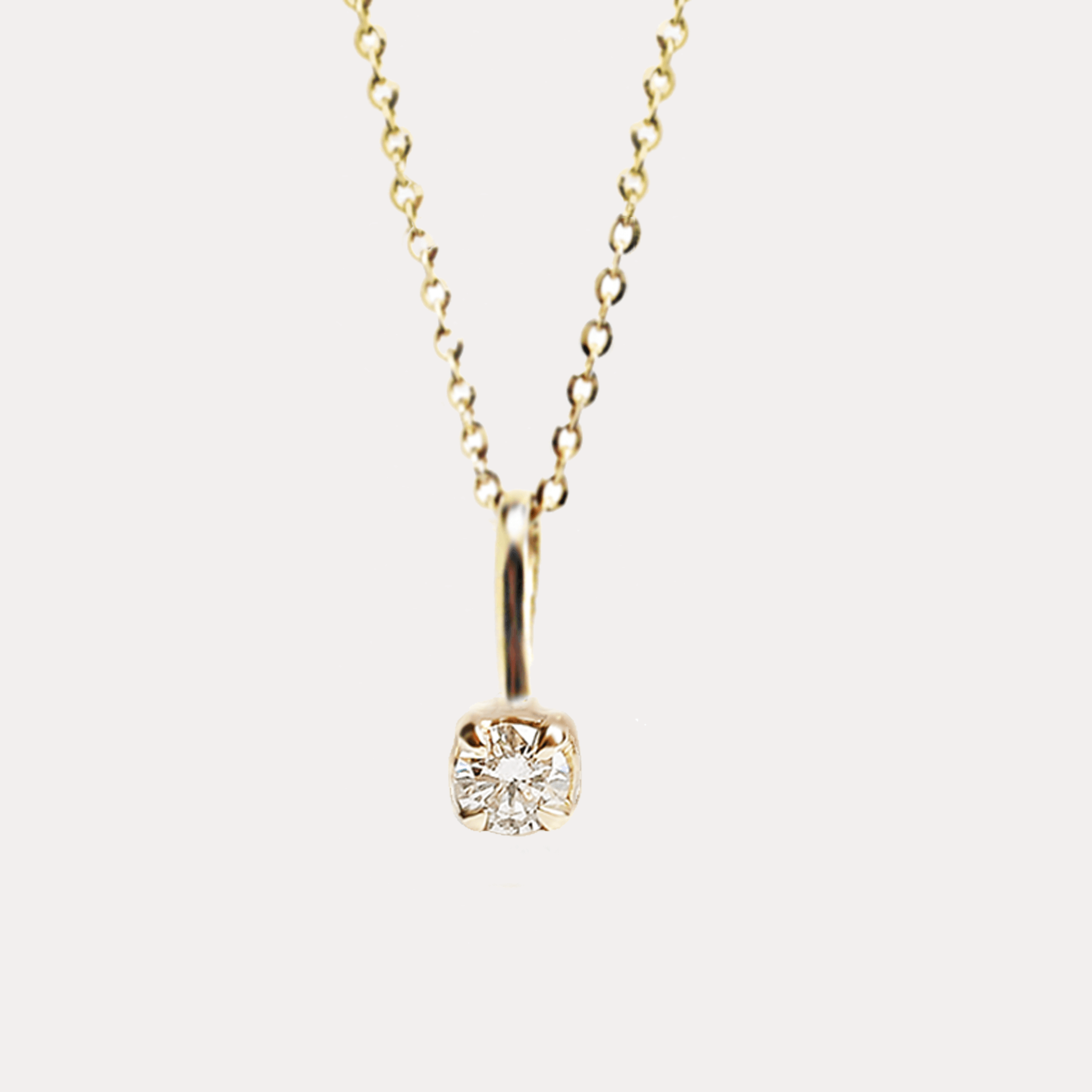 SHINING gold minimalist pendant with a 0.17-0.18ct diamond