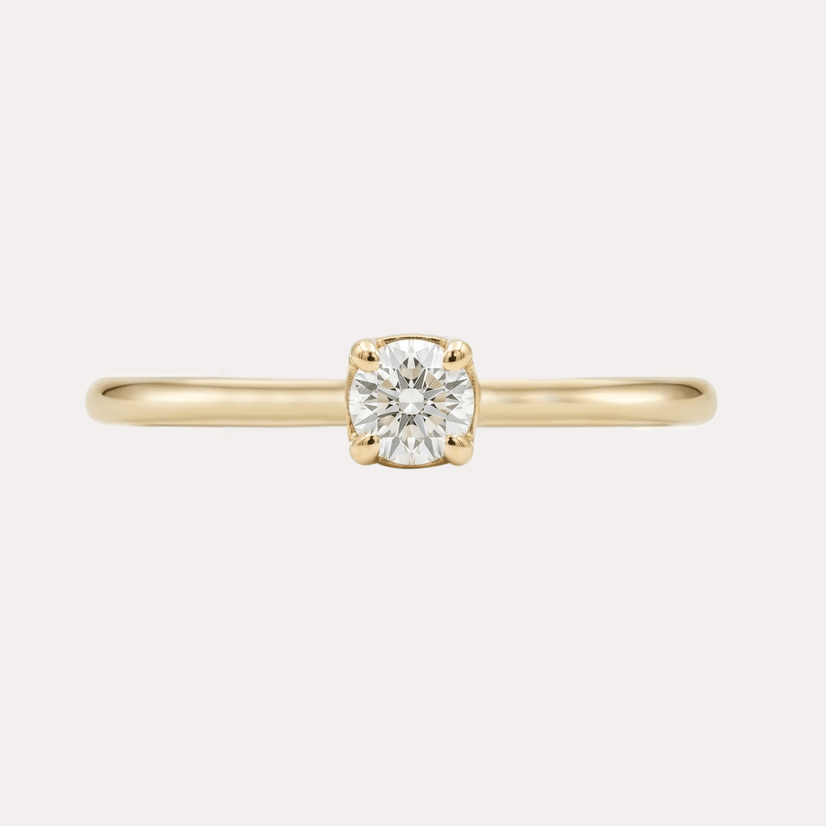 SHINING gold ring with 0.17-0.18ct lab-cut diamond | minimalist engagement ring or lab-cut gift 0.17-0.18ct