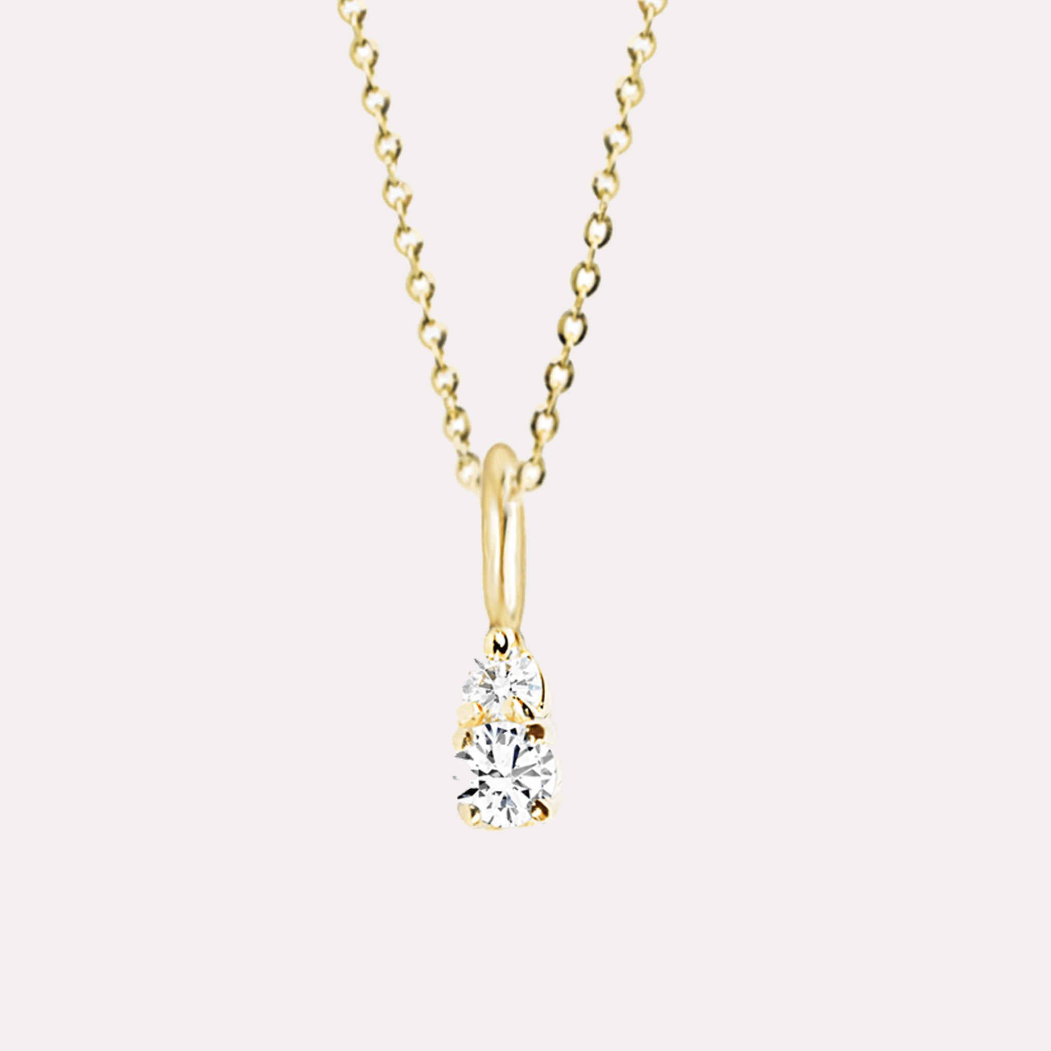 LUNA złota zawieszka z brylantami laboratoryjnymi