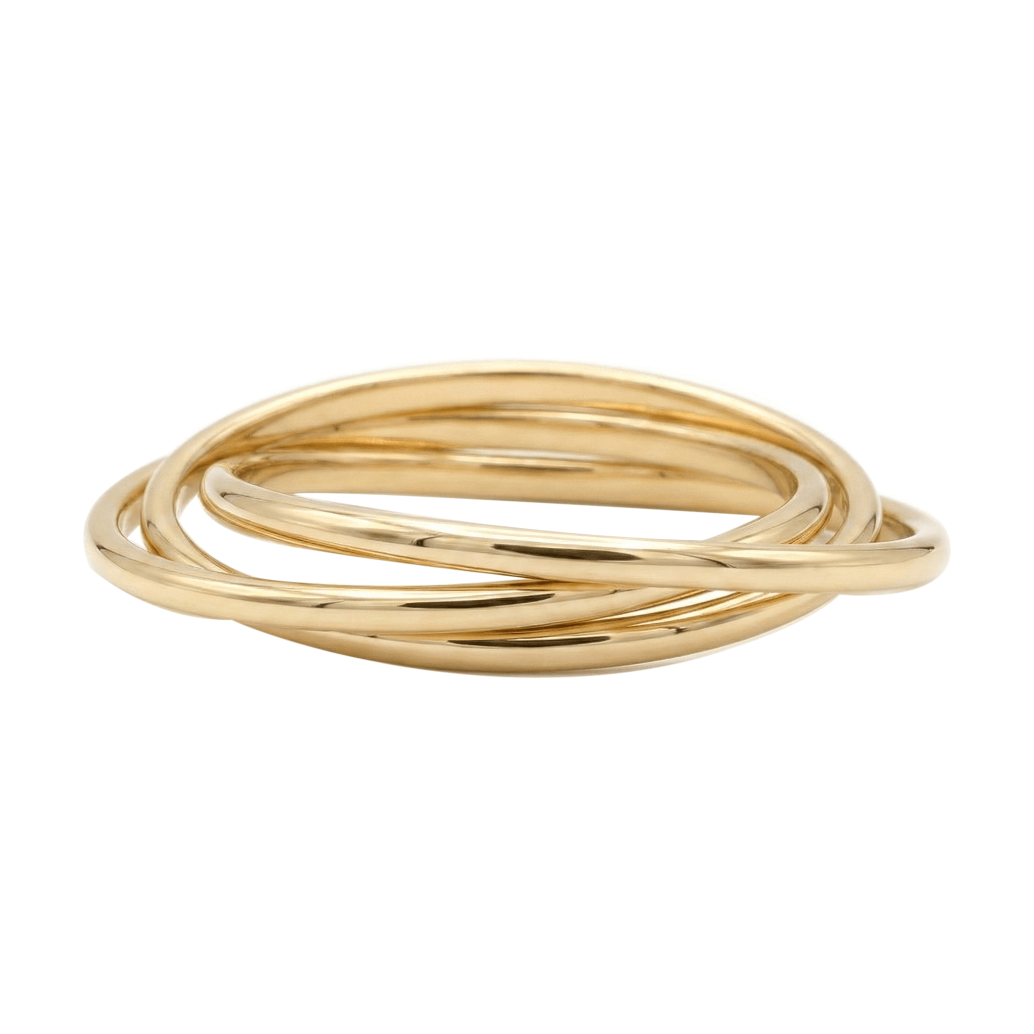 ME, MYSELF AND I złota obrączka trinity złożona z trzech złączonych obrączek