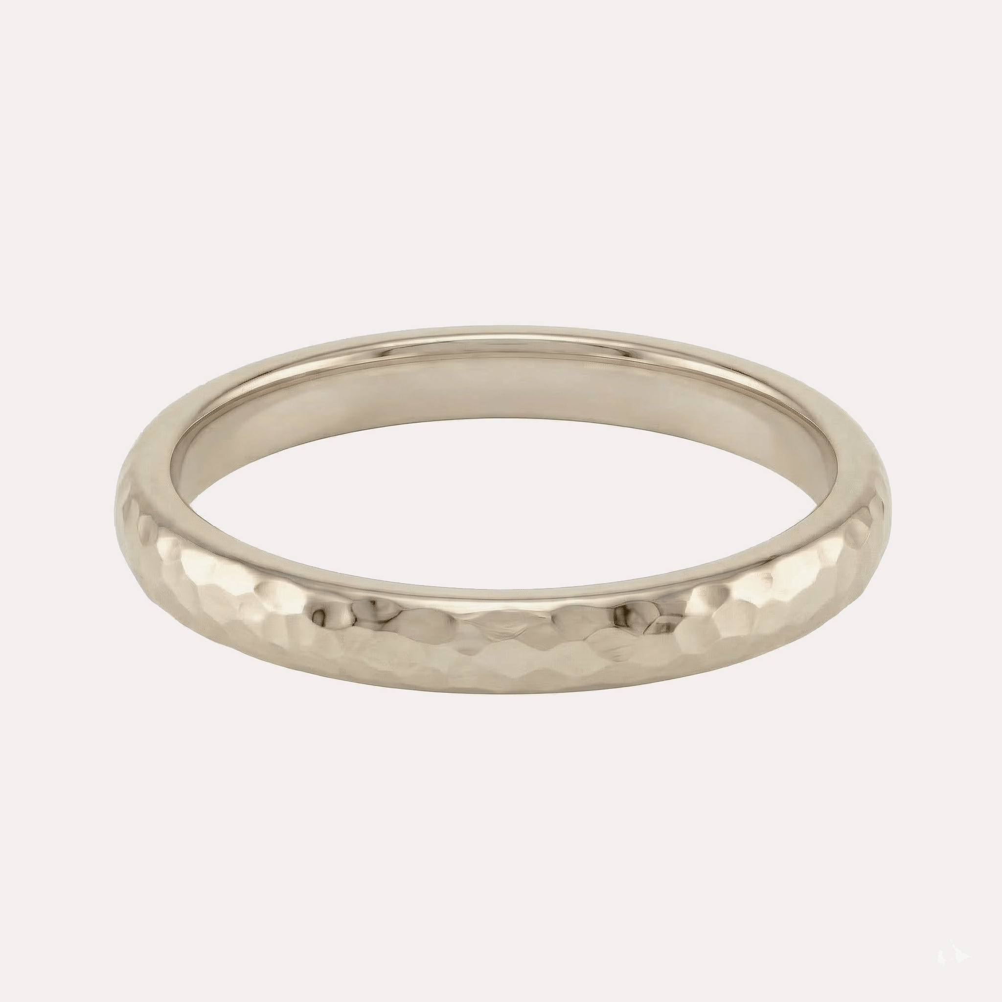 MŁOTKOWANA półokrągła młotkowana obrączka ślubna 2-2,5mm