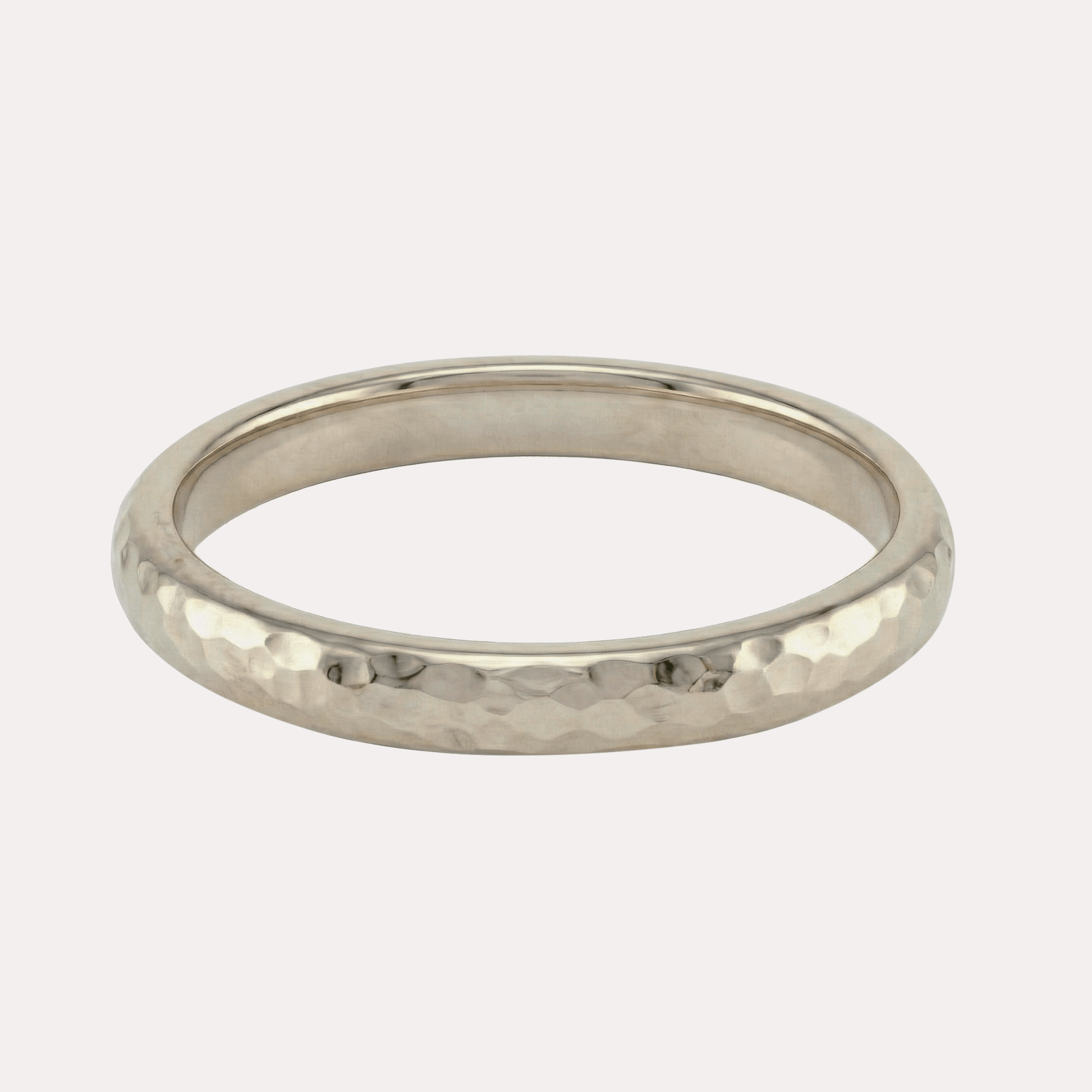 MŁOTKOWANA półokrągła młotkowana obrączka ślubna 3-3,5mm