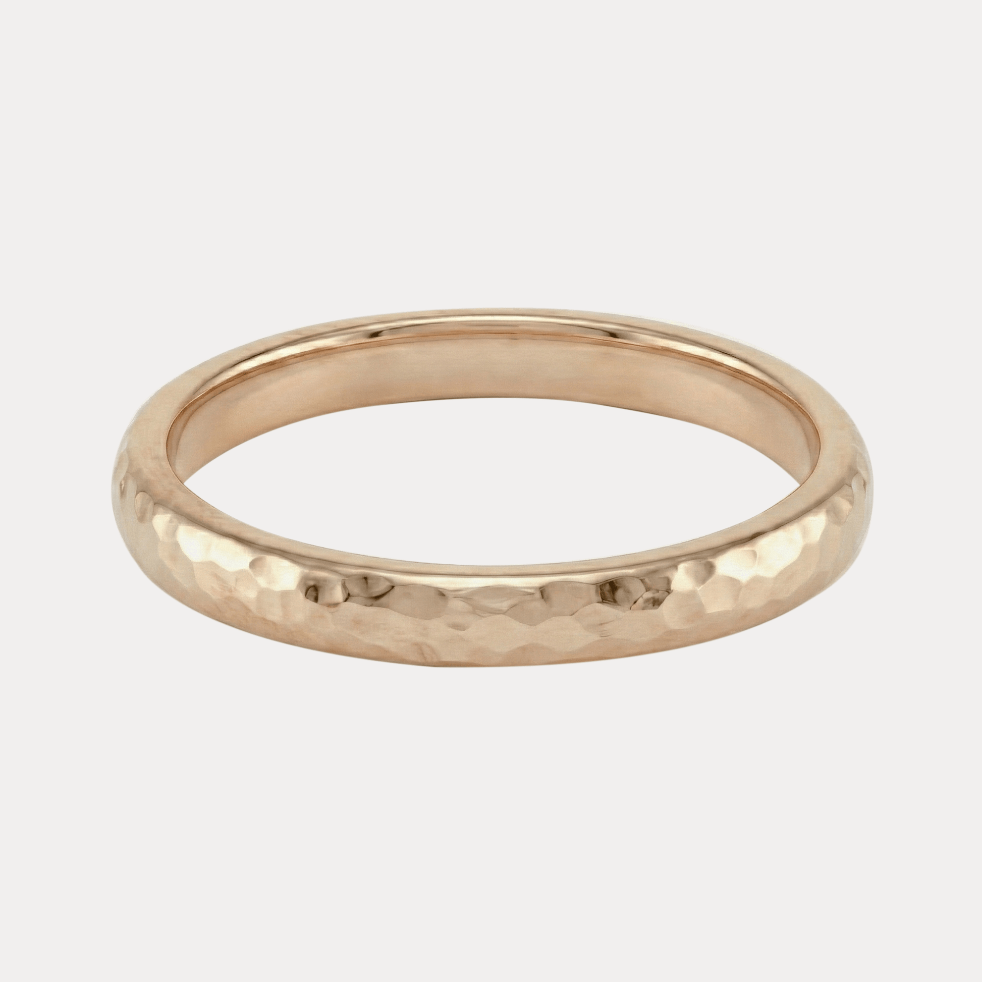 MŁOTKOWANA półokrągła młotkowana obrączka ślubna 3-3,5mm