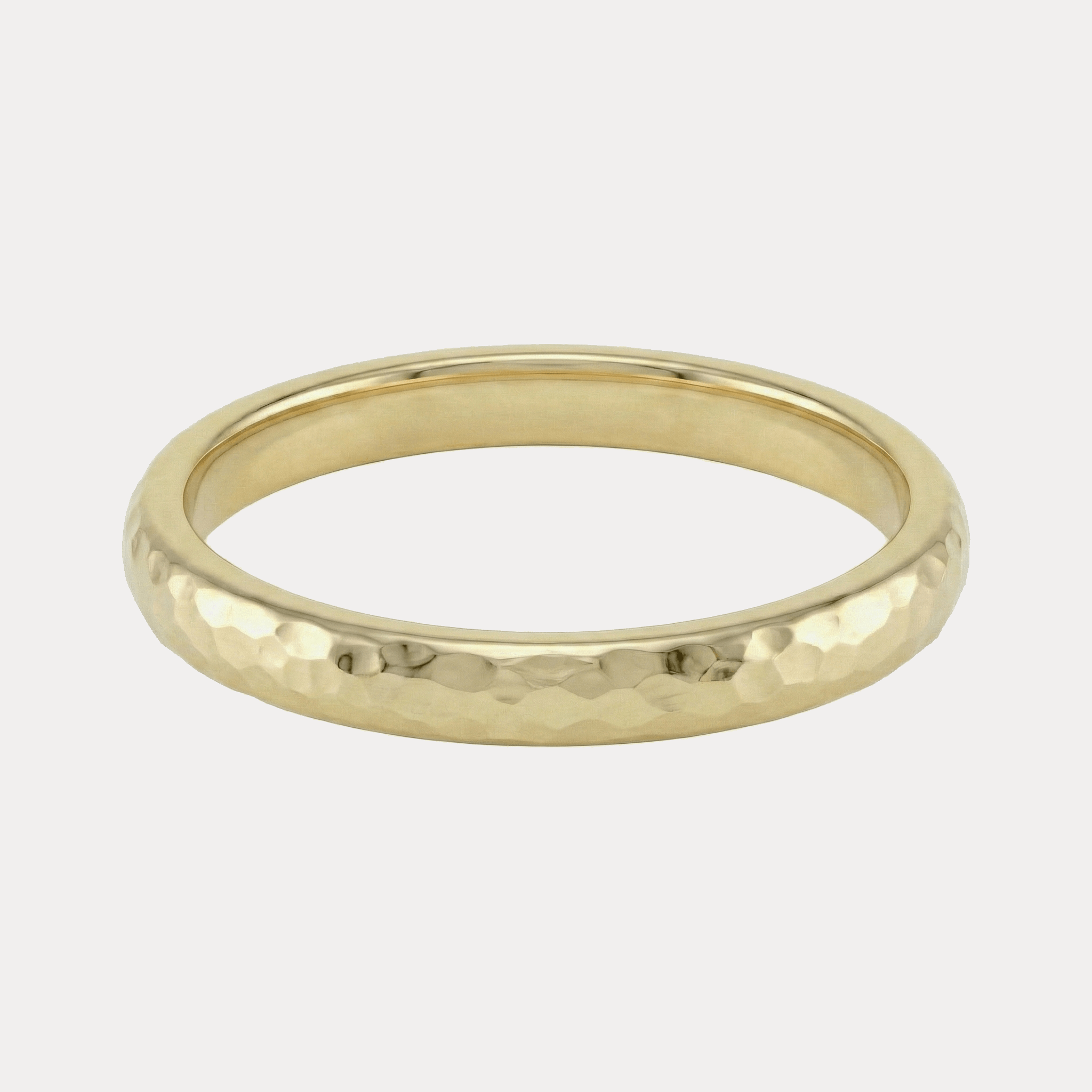 MŁOTKOWANA półokrągła młotkowana obrączka ślubna 3-3,5mm