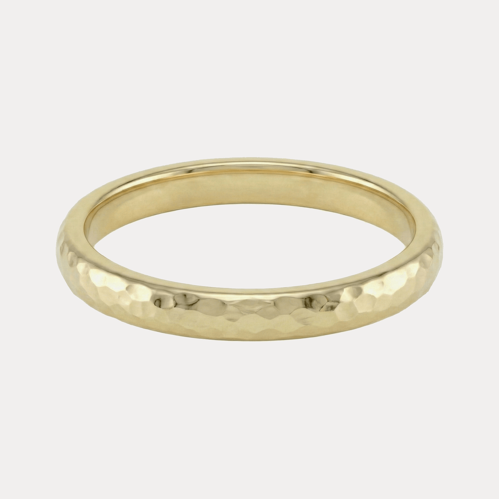 MŁOTKOWANA półokrągła młotkowana obrączka ślubna 3-3,5mm