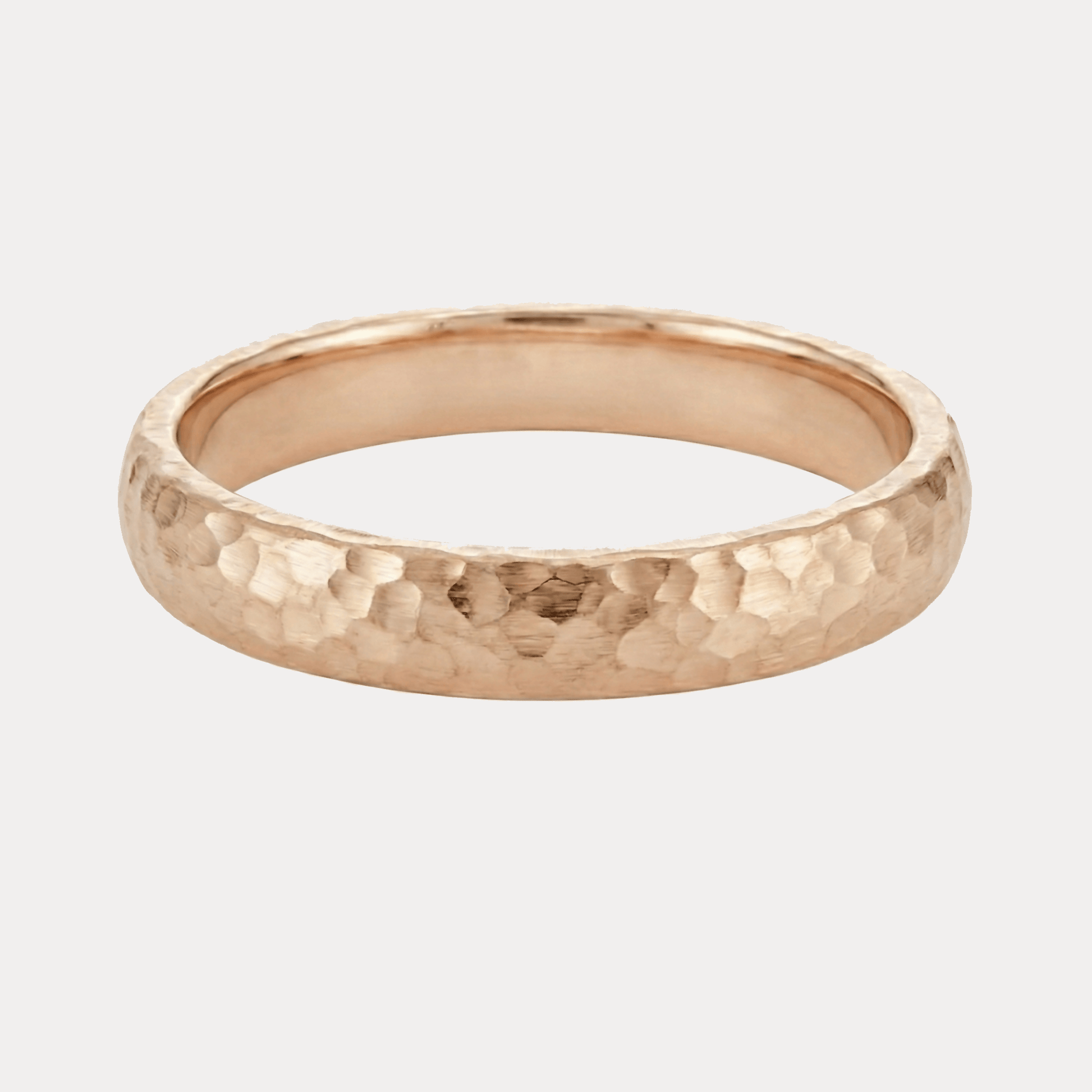 MŁOTKOWANA półokrągła młotkowana obrączka ślubna 4-4,5mm