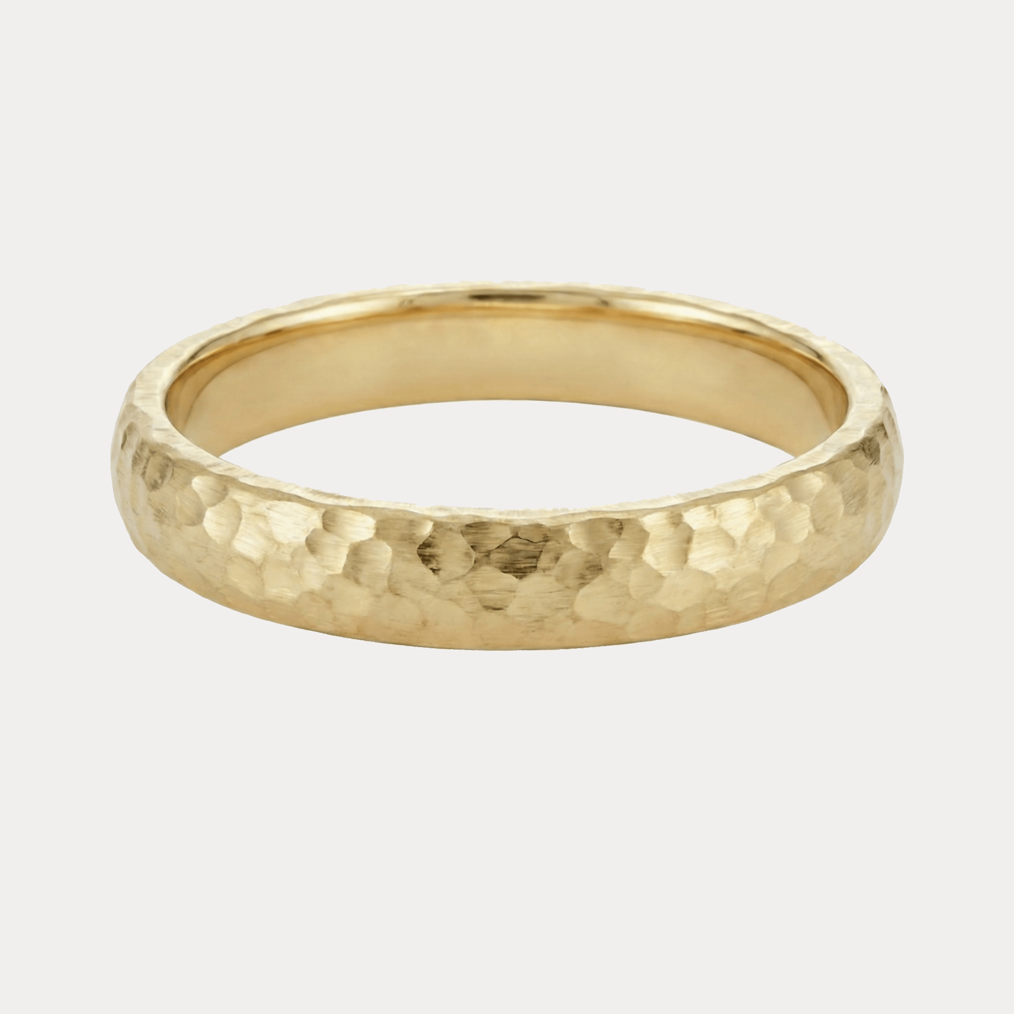 MŁOTKOWANA półokrągła młotkowana obrączka ślubna 4-4,5mm