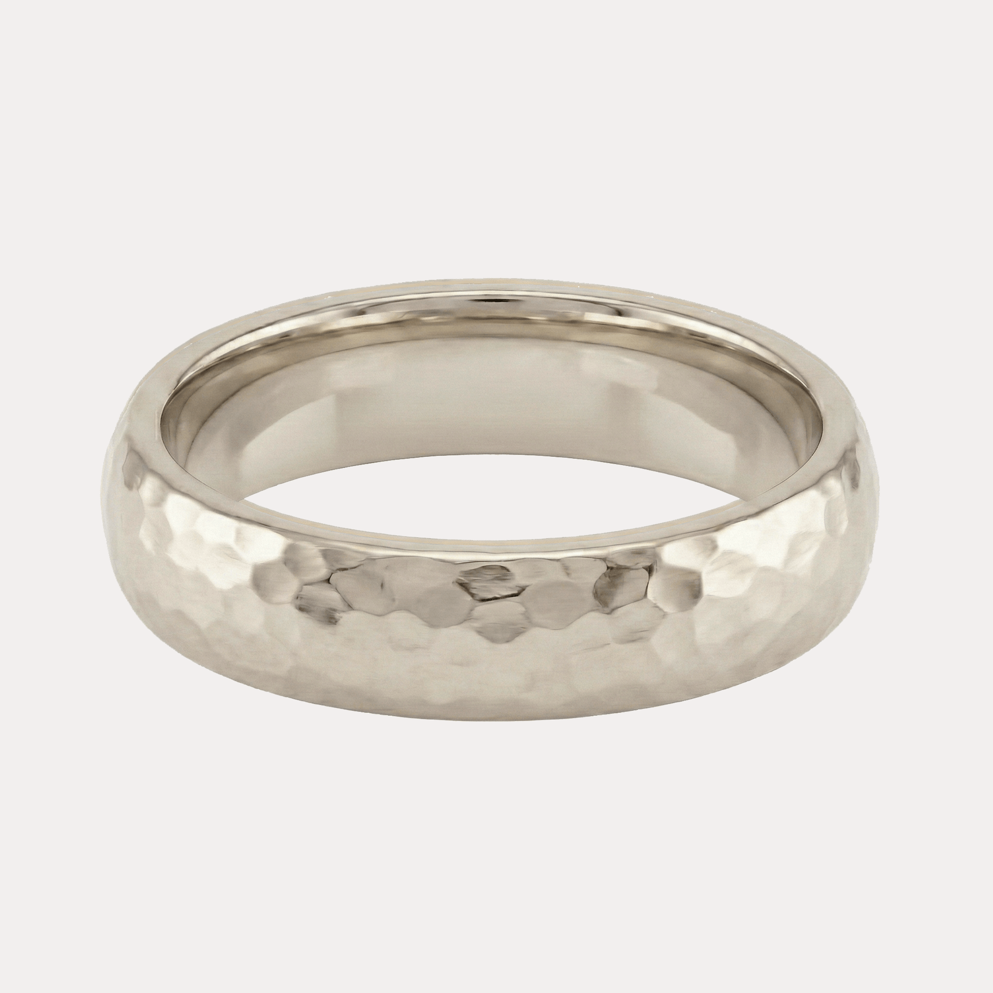 MŁOTKOWANA półokrągła młotkowana obrączka ślubna 5-5,5mm