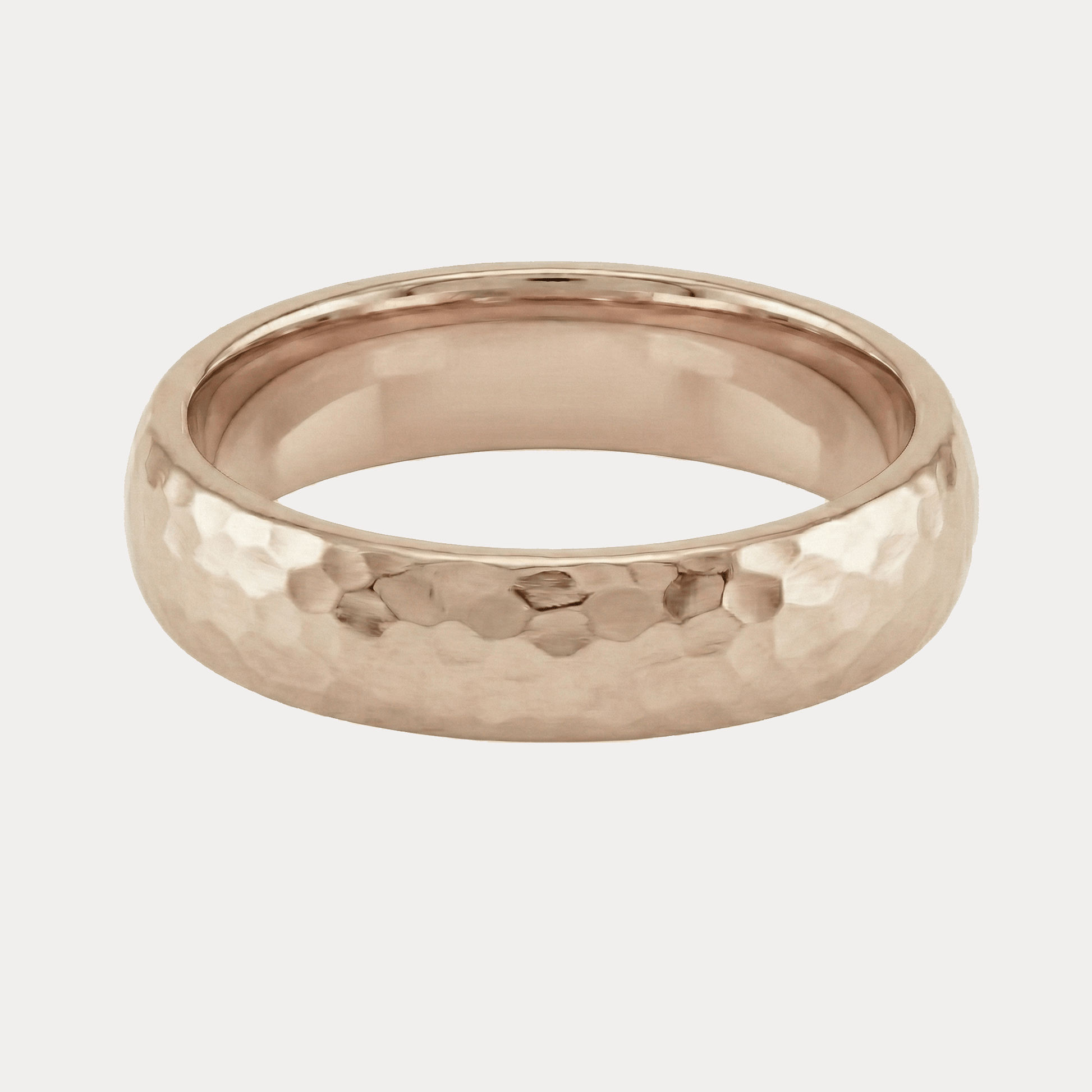 MŁOTKOWANA półokrągła młotkowana obrączka ślubna 5-5,5mm