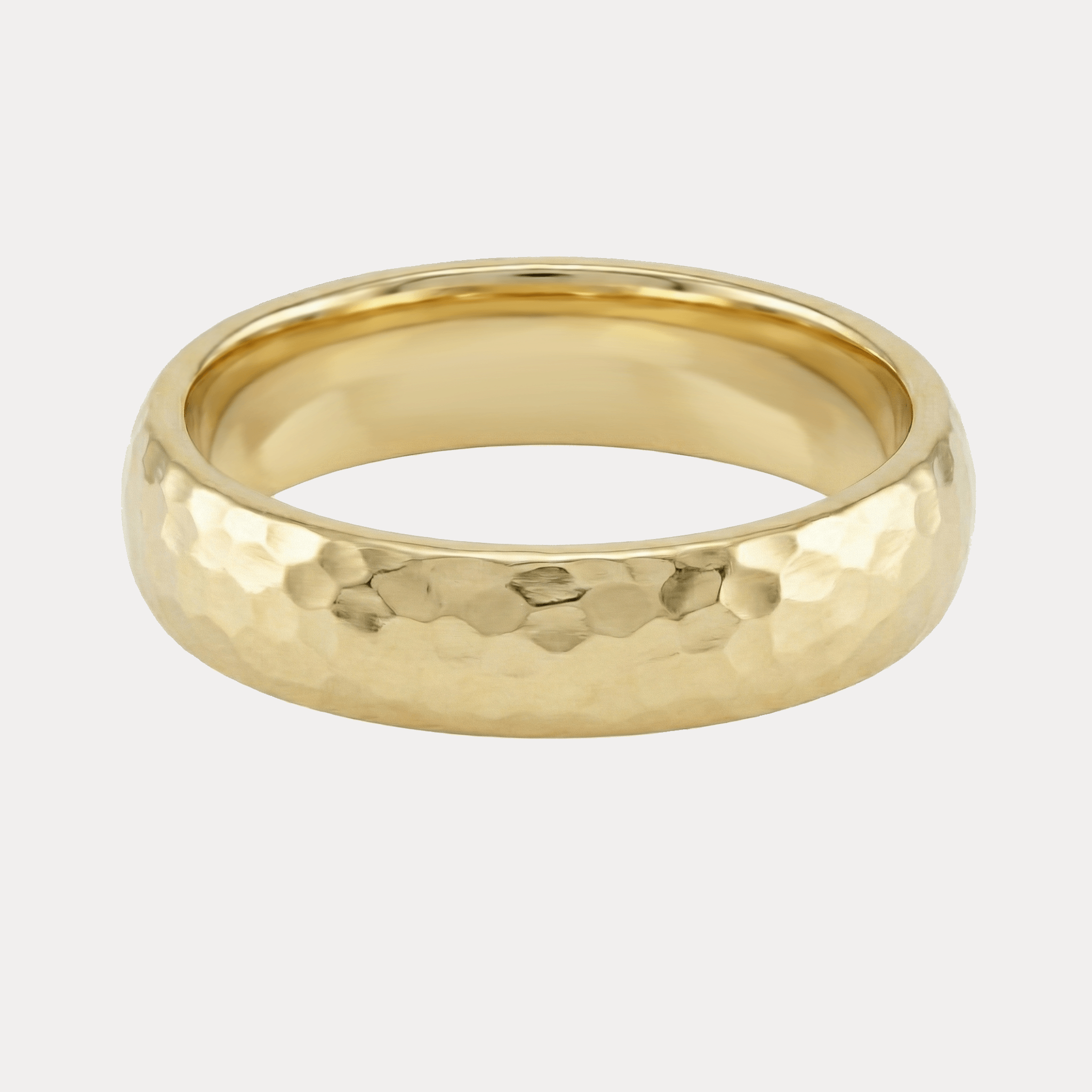 MŁOTKOWANA półokrągła młotkowana obrączka ślubna 5-5,5mm