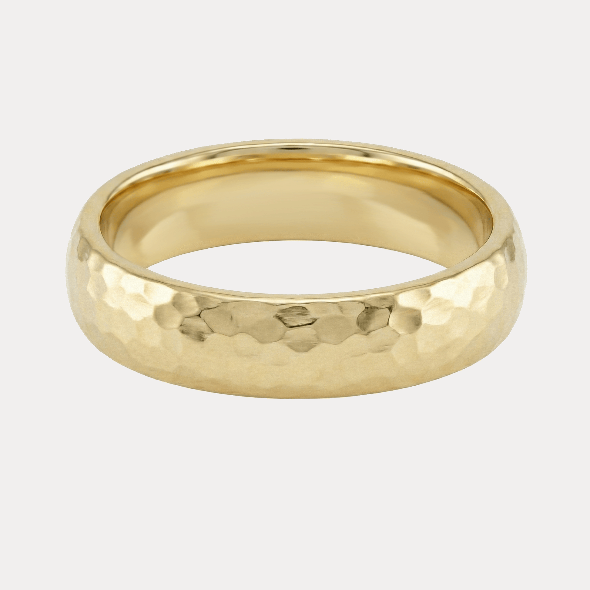 MŁOTKOWANA półokrągła młotkowana obrączka ślubna 5-5,5mm