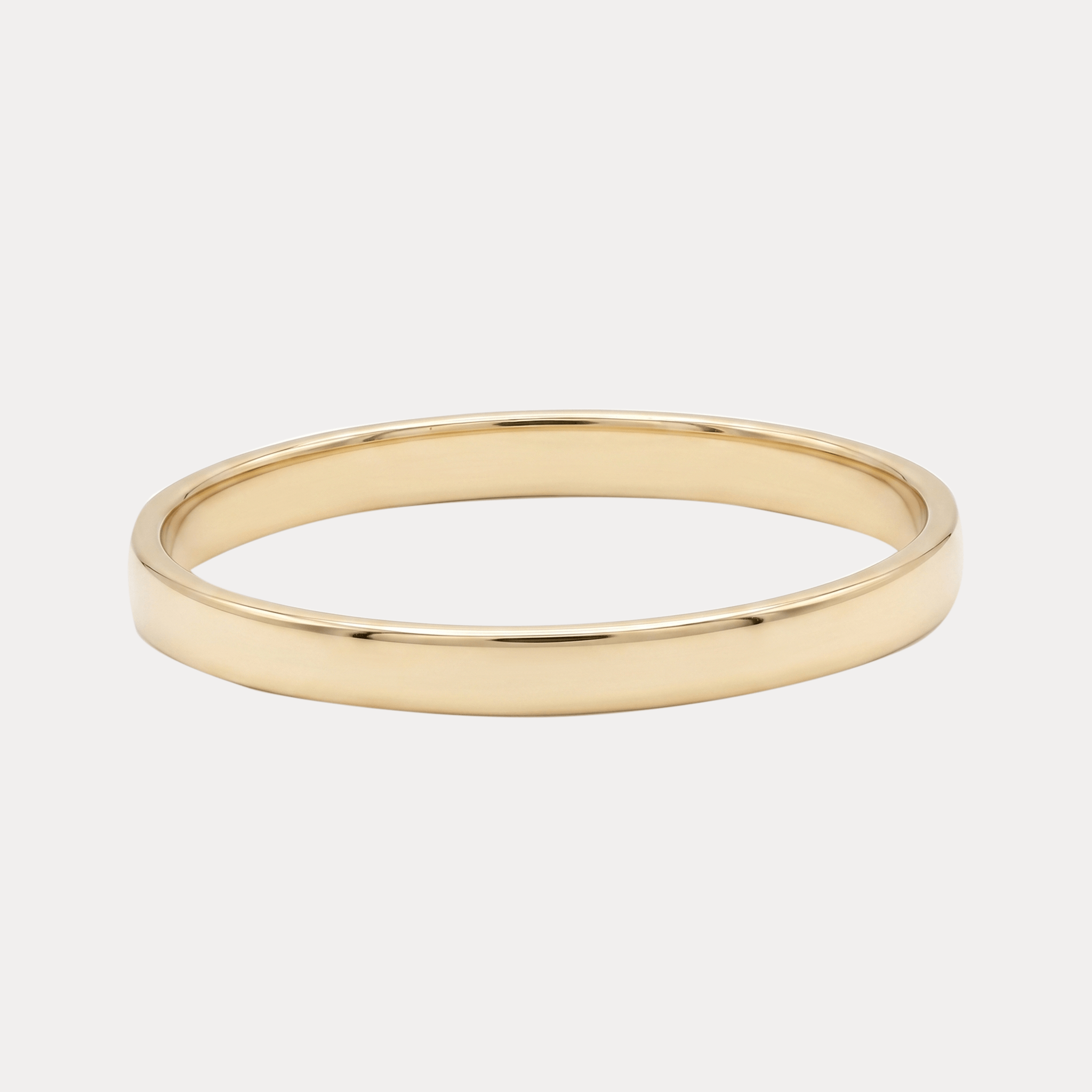CLASSIC semi-circular wedding ring, white yellow rose gold 2-2.5mm