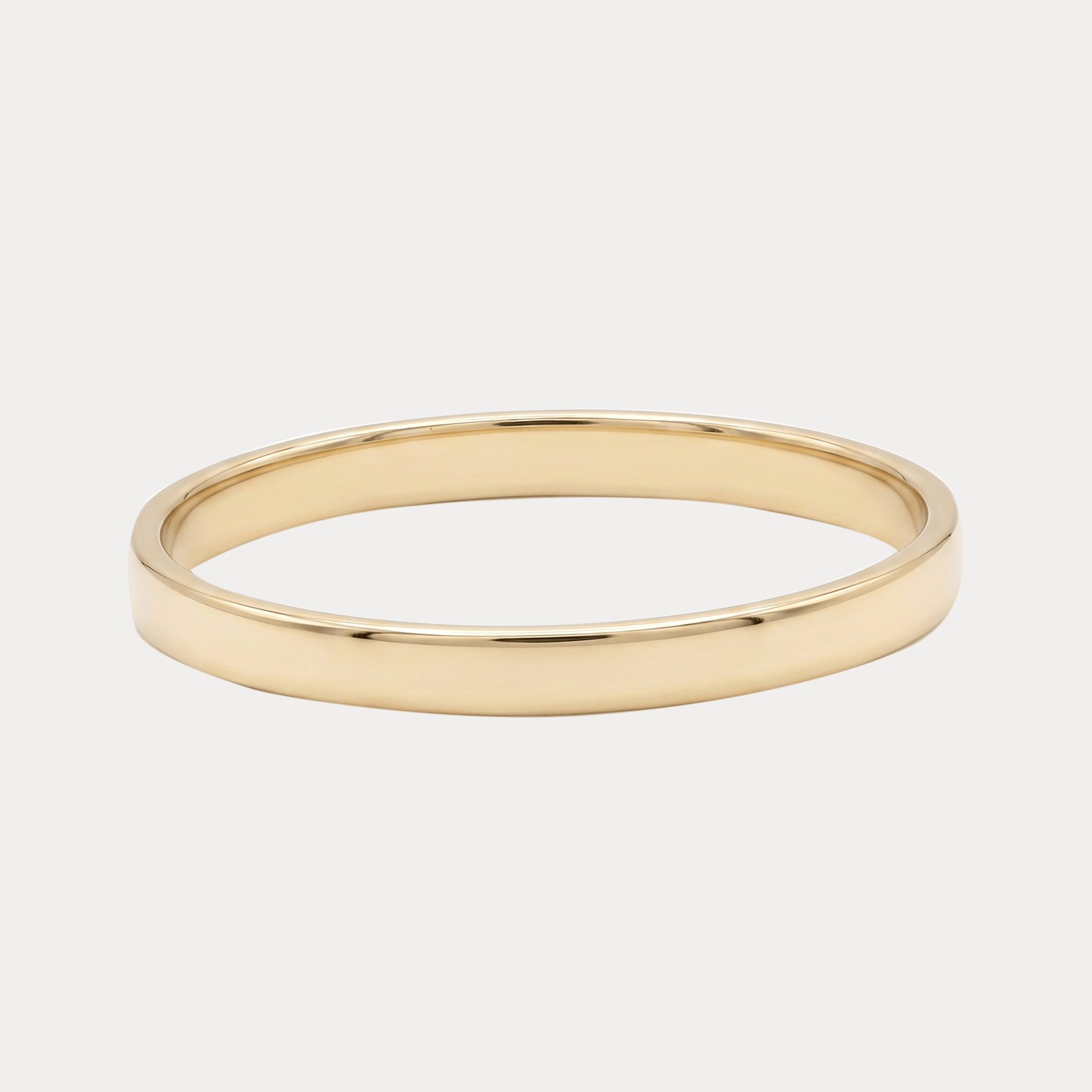 CLASSIC semi-circular wedding ring, white yellow rose gold 2-2.5mm