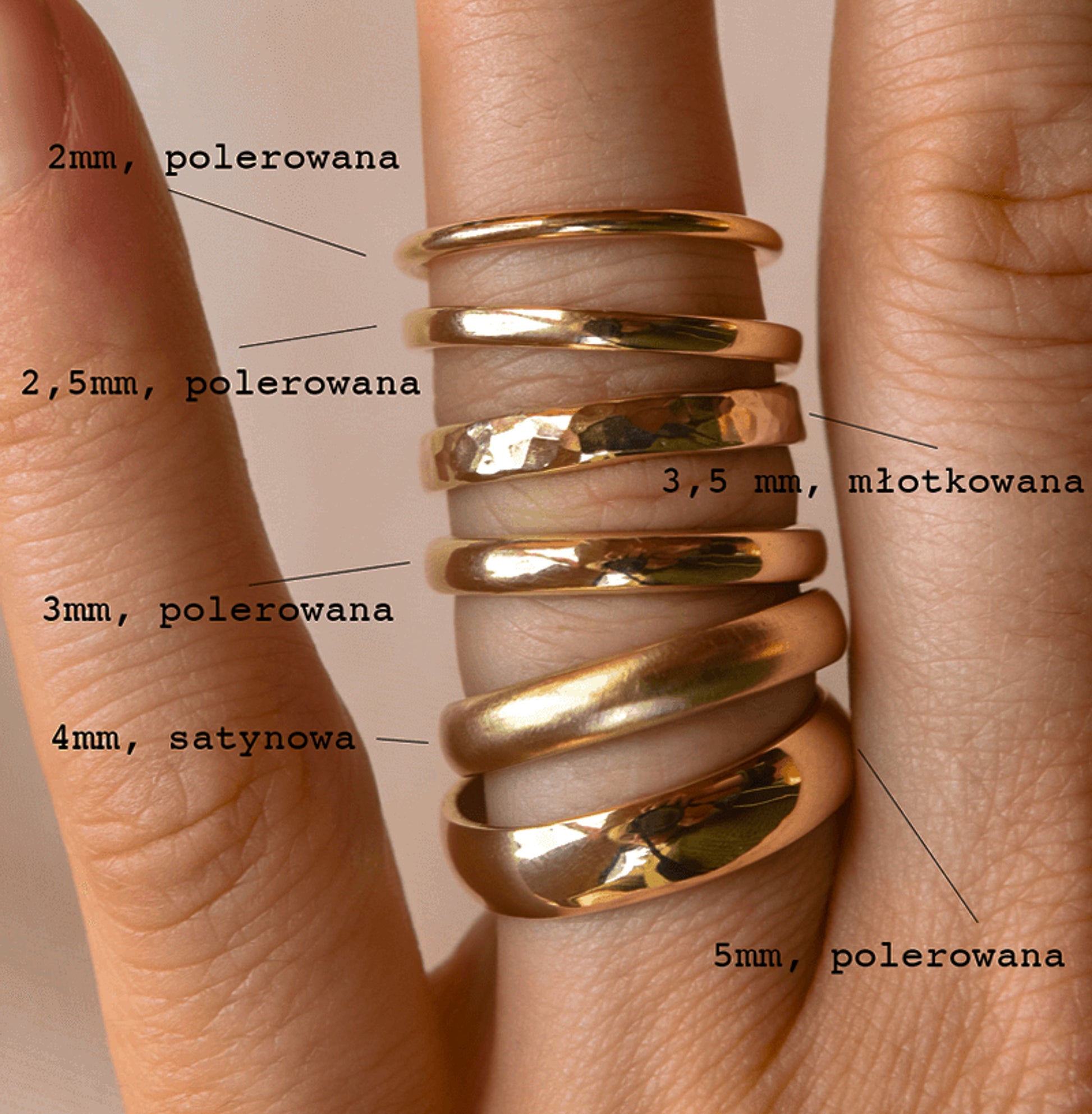 COMFY FIT płaska obrączka ślubna, soczewka, białe żółte różowe złoto, 2-2,5mm