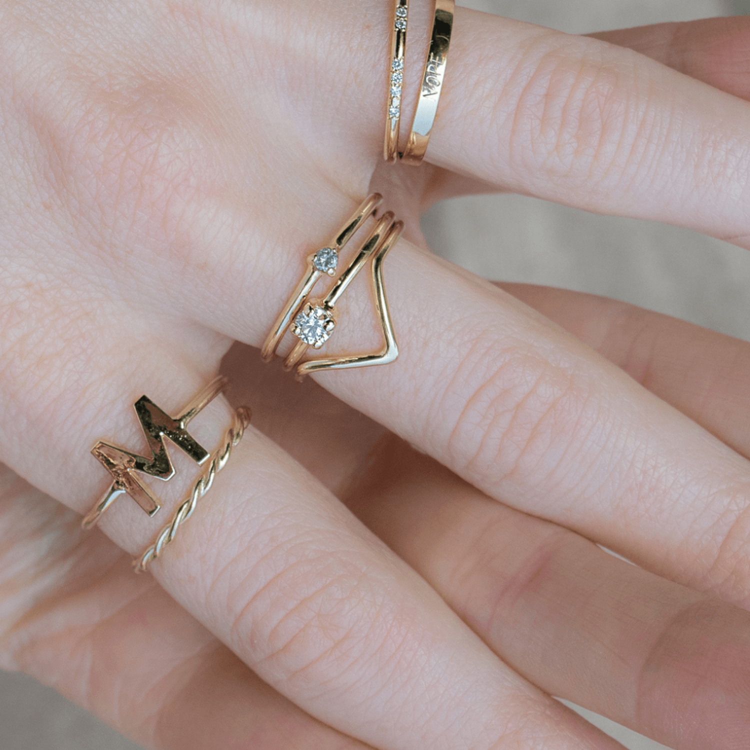 TANGLED Minimalist Gold Band, Delicate Symbolic Ring