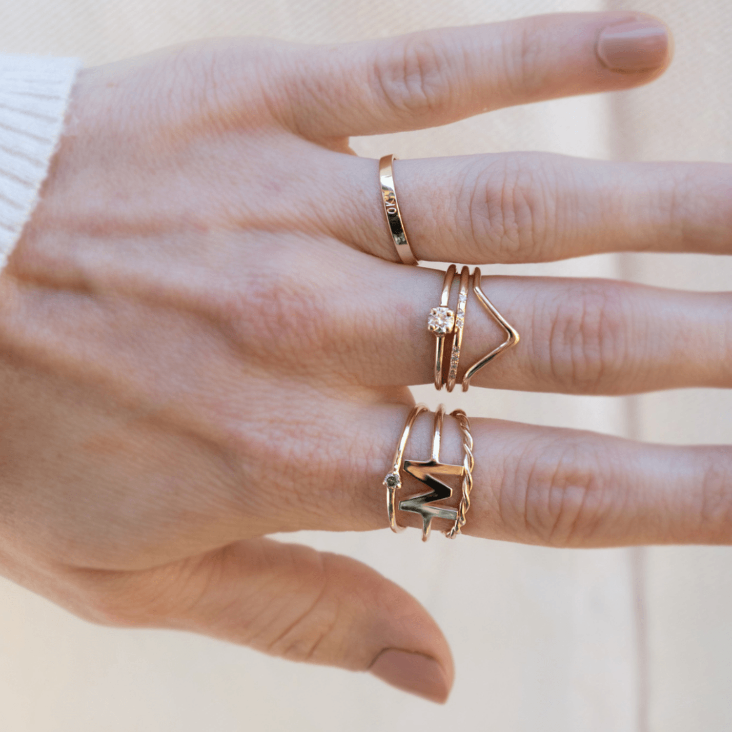 TANGLED Minimalist Gold Band, Delicate Symbolic Ring