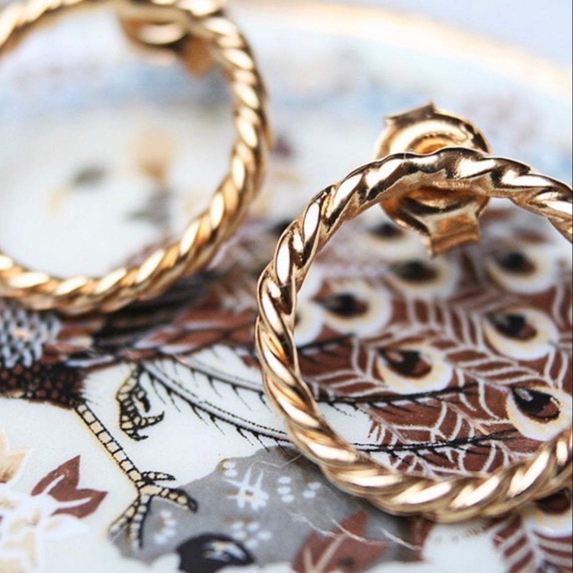 TANGLED Intertwined Gold Hoop Stud Earrings