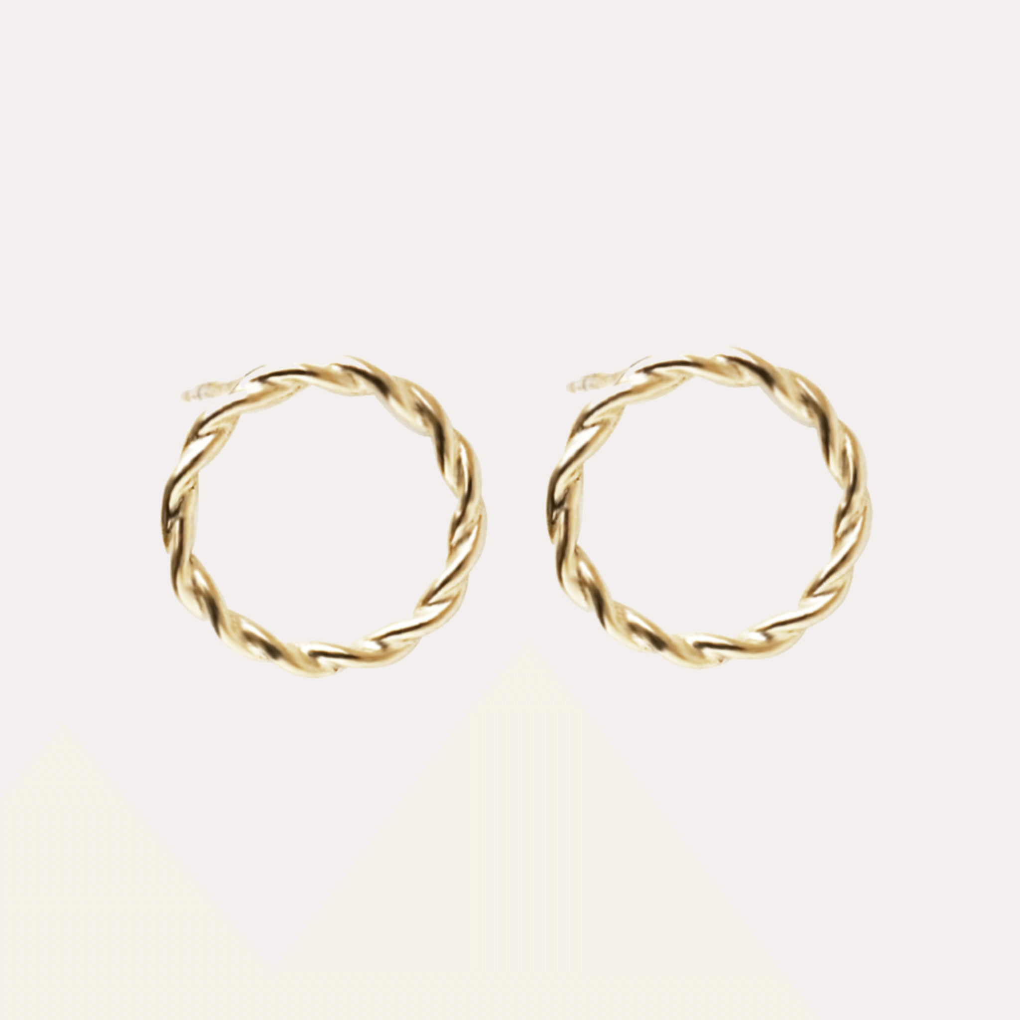 TANGLED splecione złote kolczyki sztyfty koła