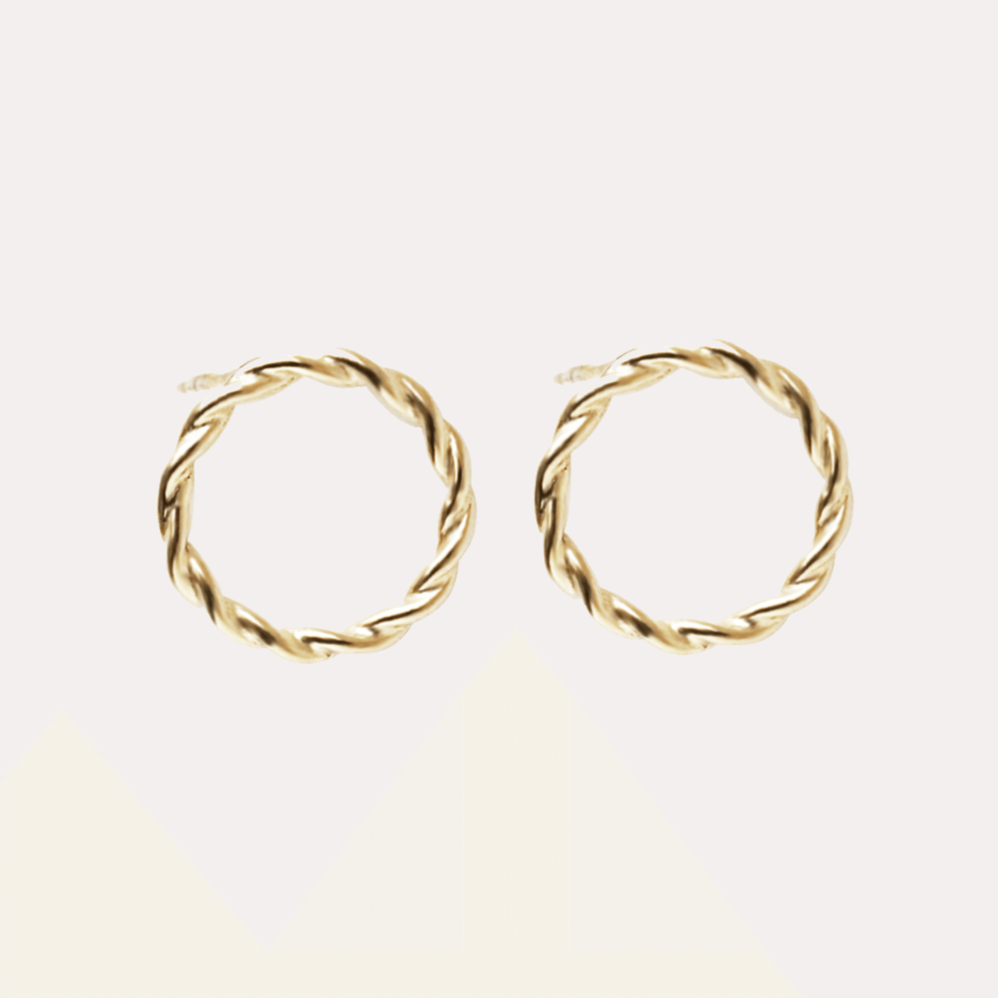 TANGLED splecione złote kolczyki sztyfty koła