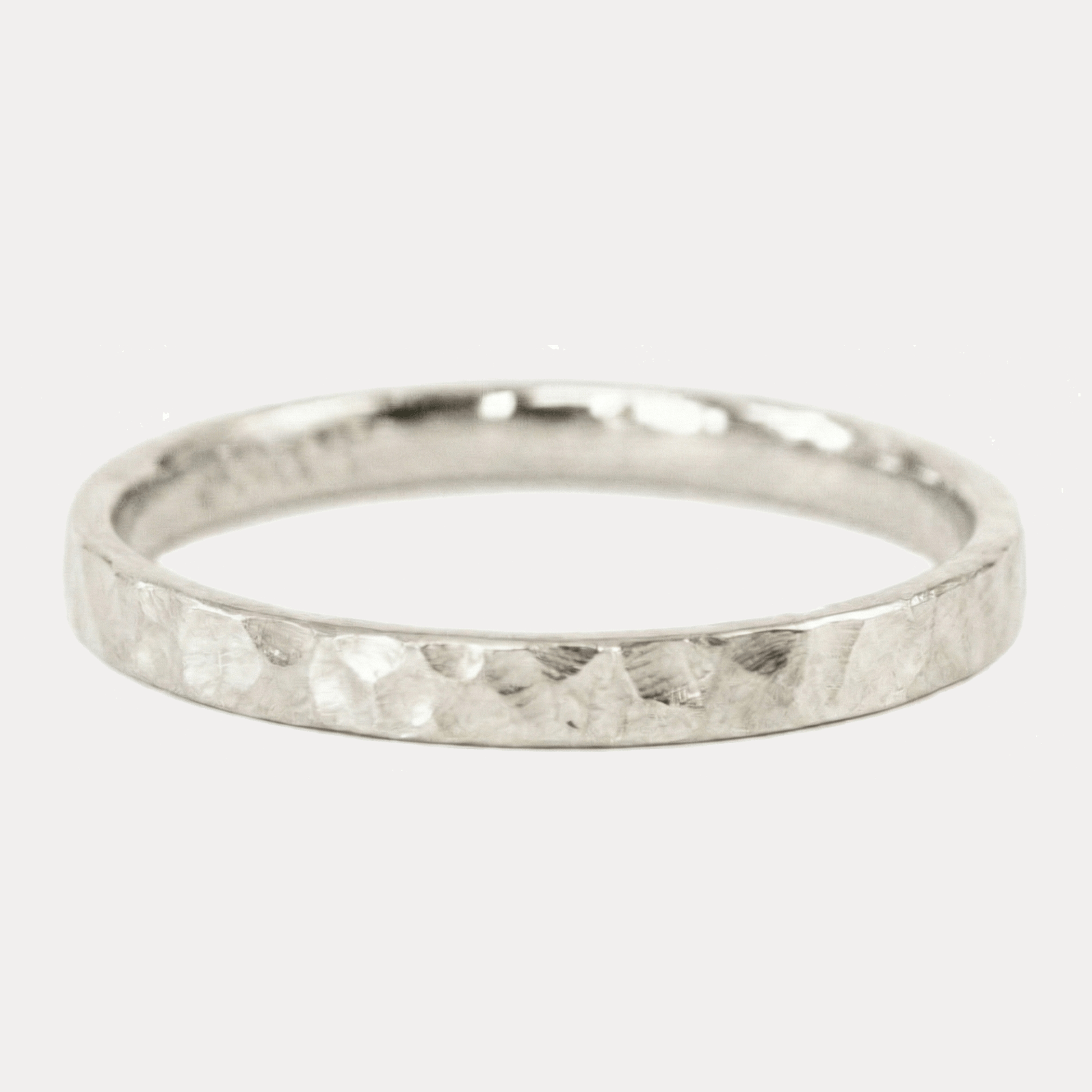 YOU ROCK prosta kanciasta młotkowana obrączka ślubna 2-2,5mm