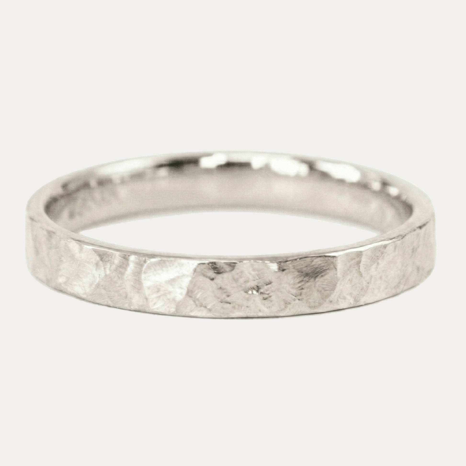 YOU ROCK prosta kanciasta młotkowana obrączka ślubna 3-3,5mm