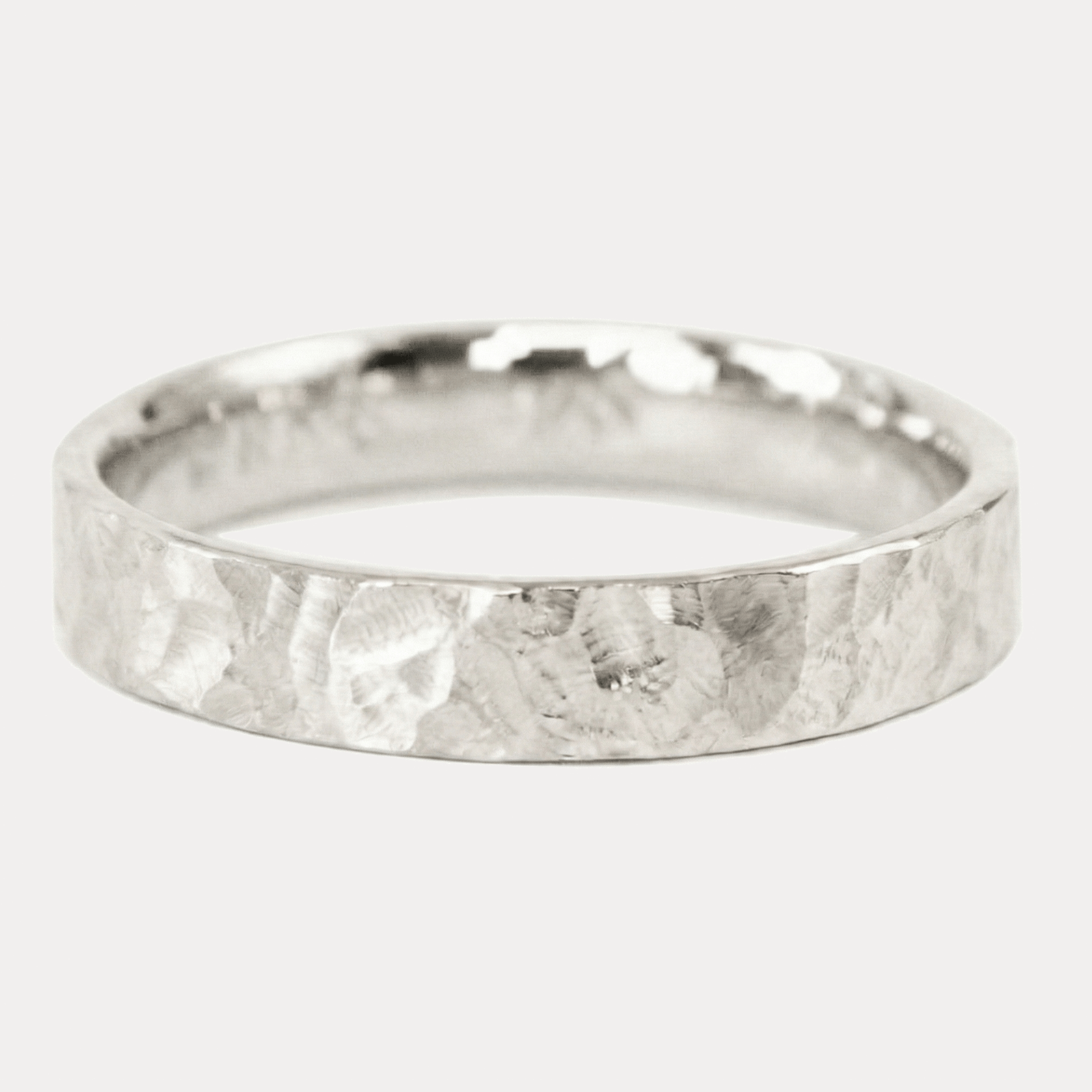 YOU ROCK prosta kanciasta młotkowana obrączka ślubna 4-4,5mm