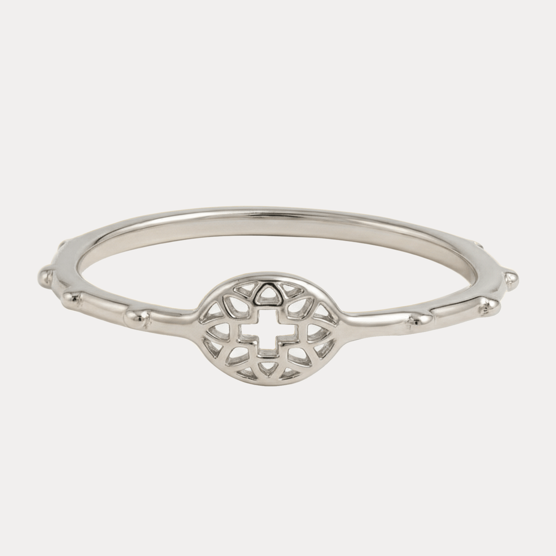 Złoty Różaniec na Palec – Delikatny Ażurowy Pierścionek