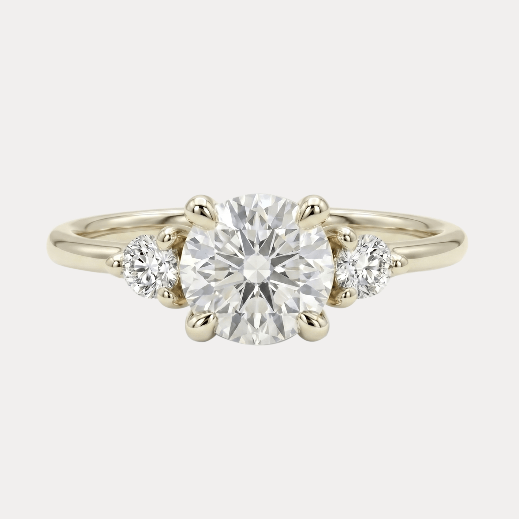 MENUET gold trilogy ring with 0.5ct lab-cut diamonds